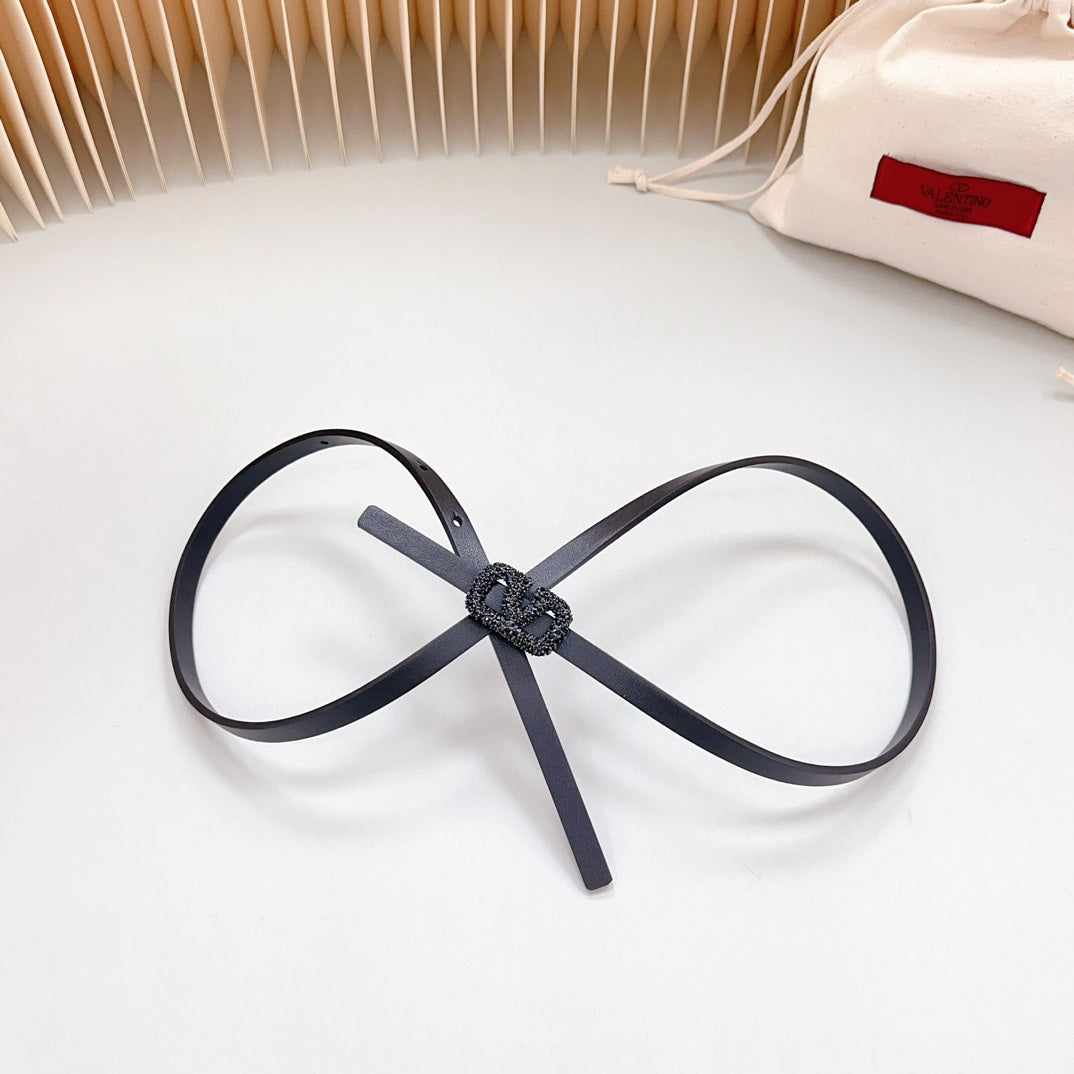 VL Belt 8mm Buckle Black Diamond Leather Black