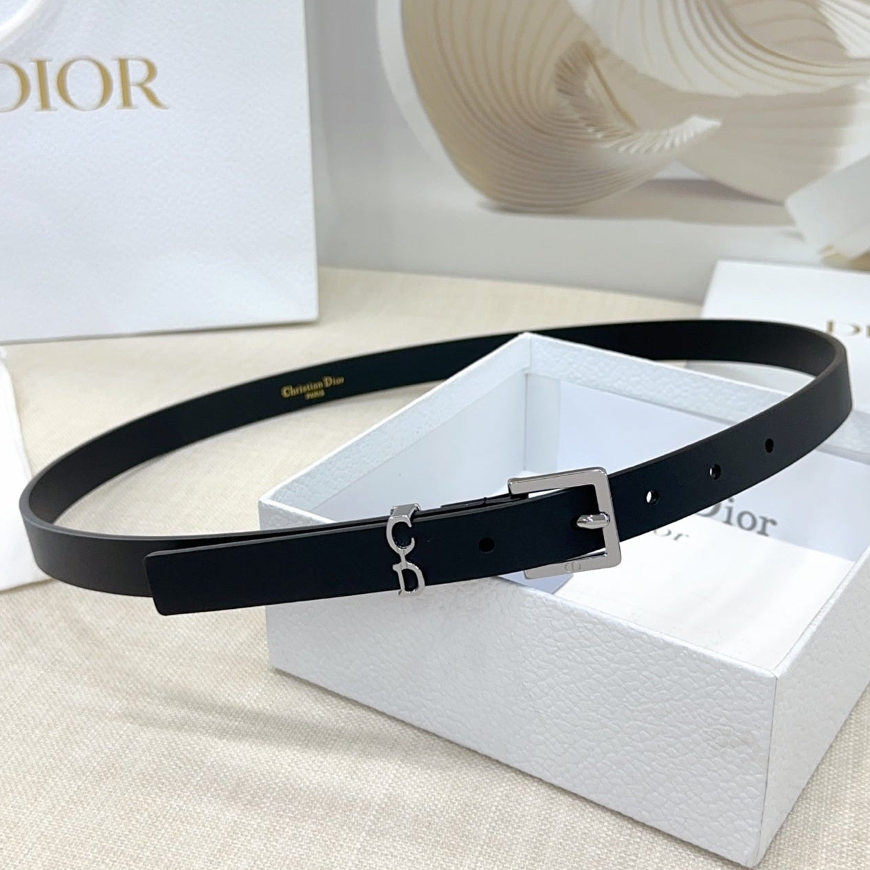 Dior 2026 Saddle Loop Belt 20mm Cowhide 190692