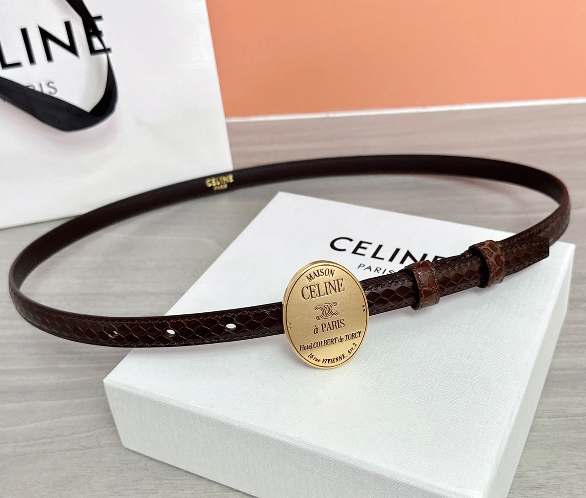 Celine 4.5cm Belt Buckle 1.3cm Width Leather