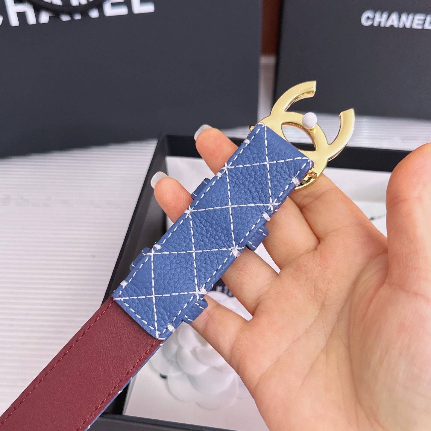 Chanel 2026 Matelassé Belt 30mm Cowhide 215561