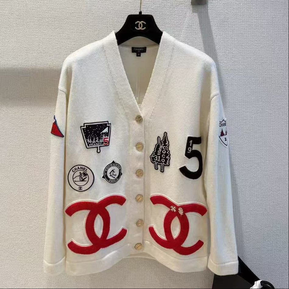 Chanel 2026 Cardigan White Mix Colors Wool