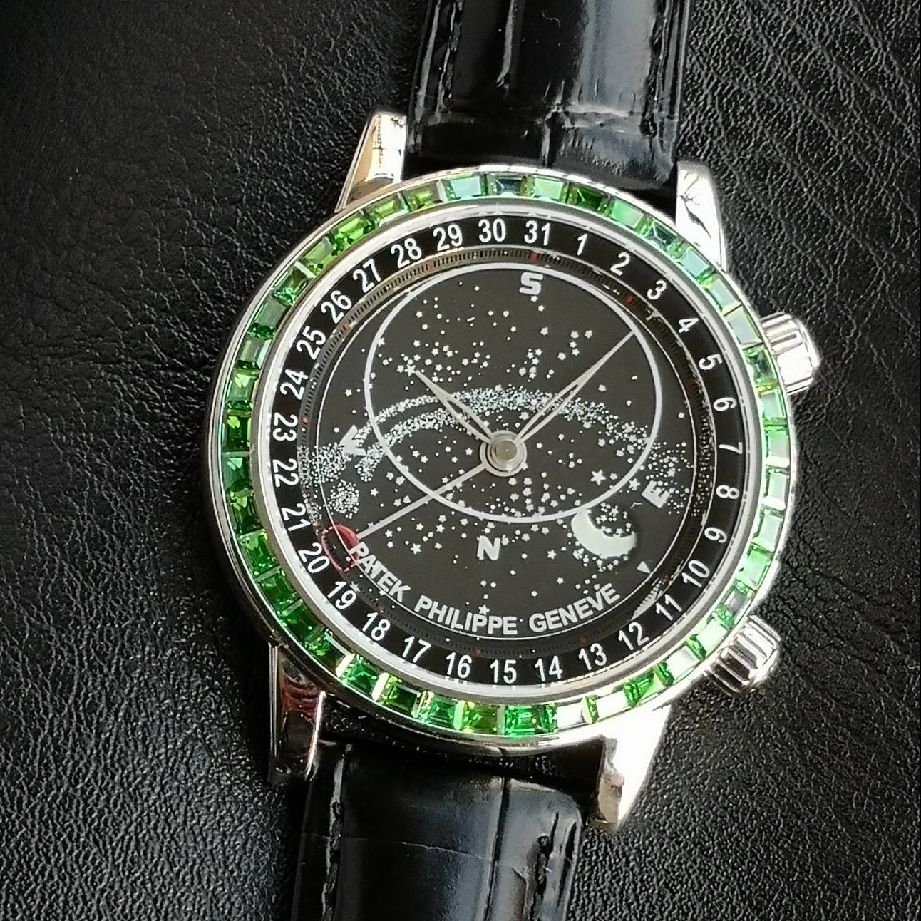Patek Philippe Celestial Grand Complication 44mm Green Gemstones Black Dial