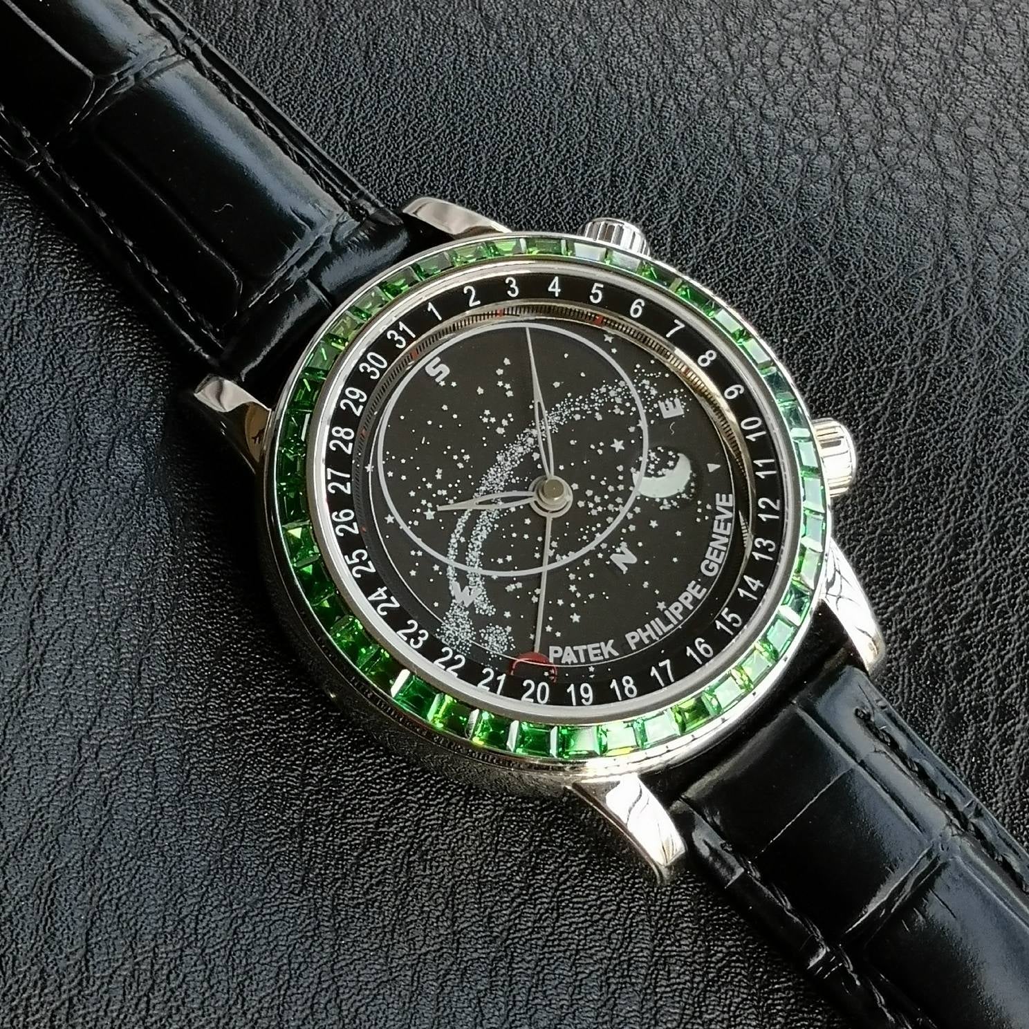 Patek Philippe Celestial Grand Complication 44mm Green Gemstones Black Dial