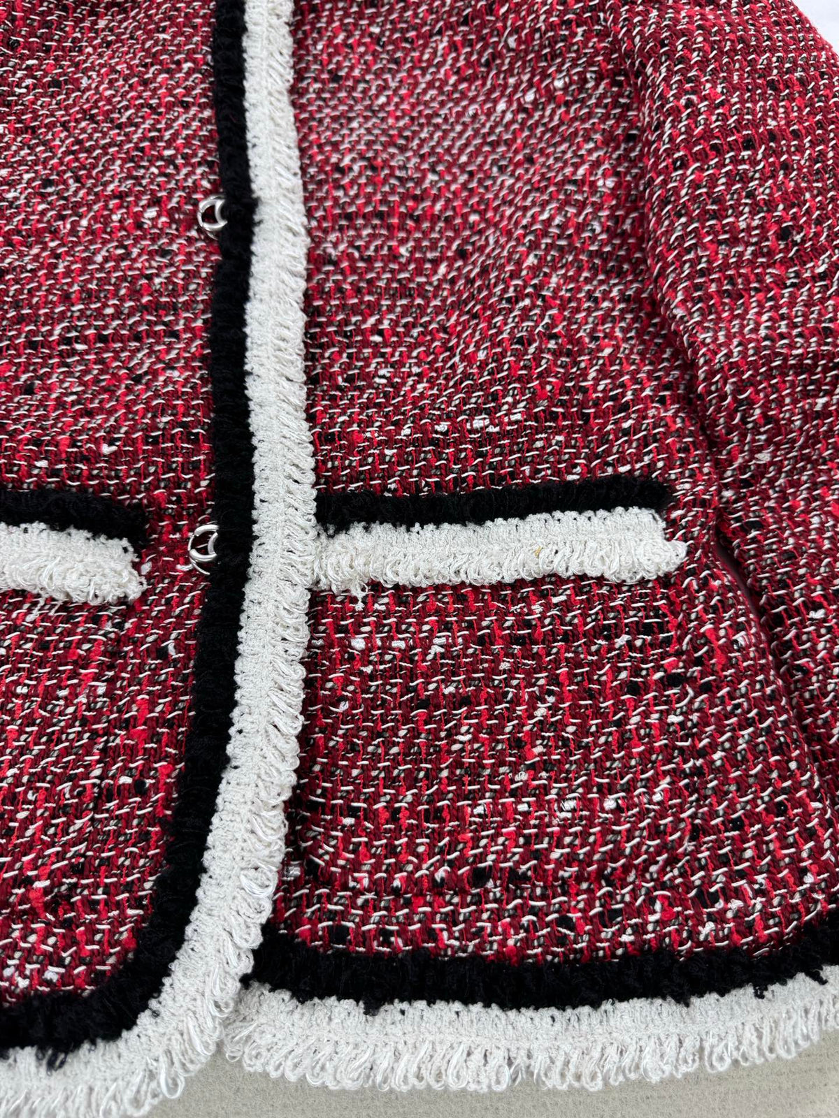 Chanel 2026 Cropped Jacket Red Tweed