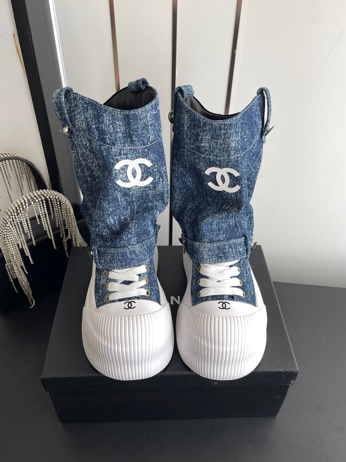Chanel 2026 Chunky Ankle Boots Denim 176744