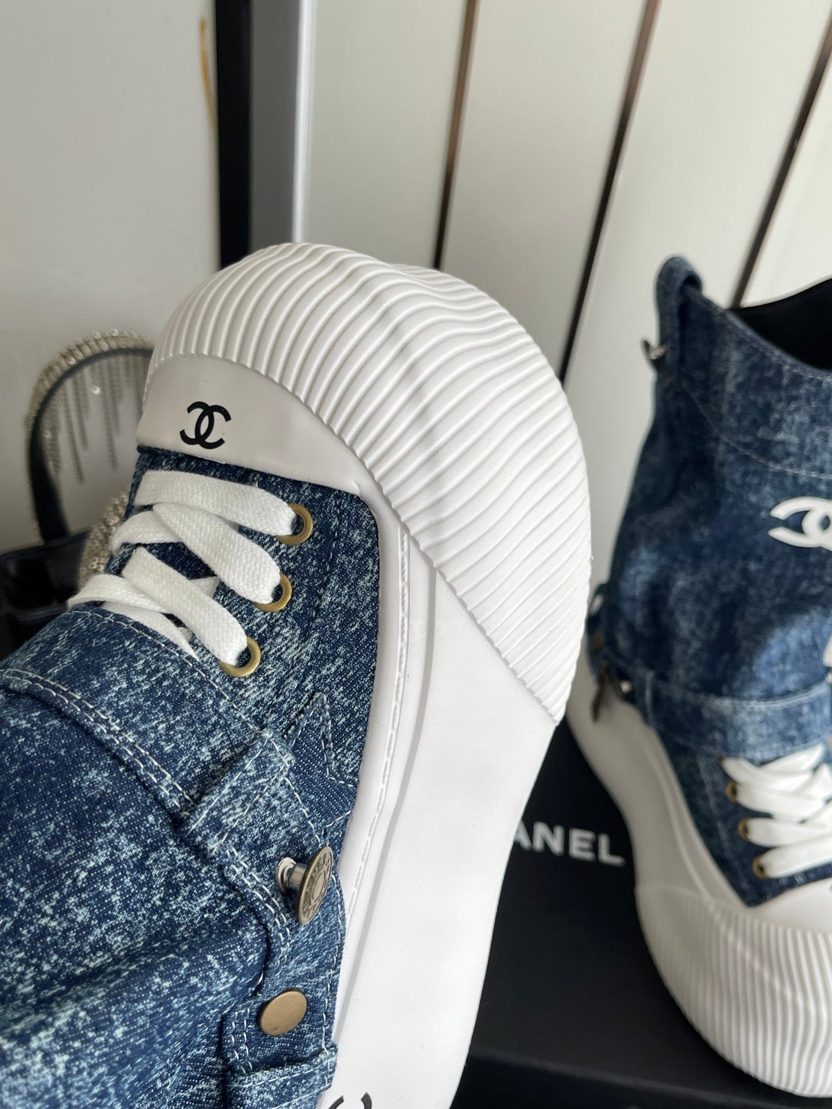 Chanel 2026 Chunky Ankle Boots Denim 176744