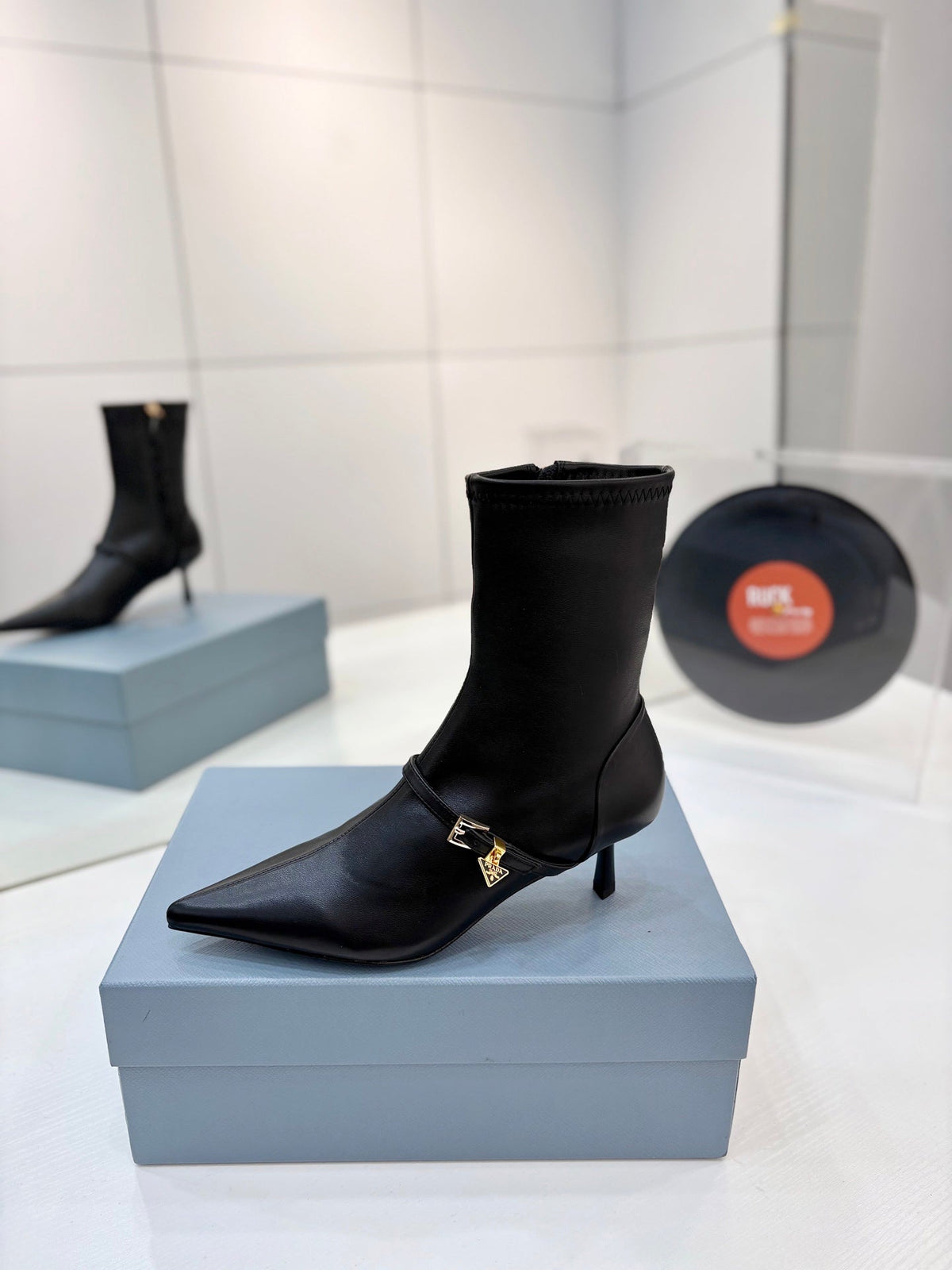 Prada 2026 Pointed Toe Boots 55mm Sheepskin 166180