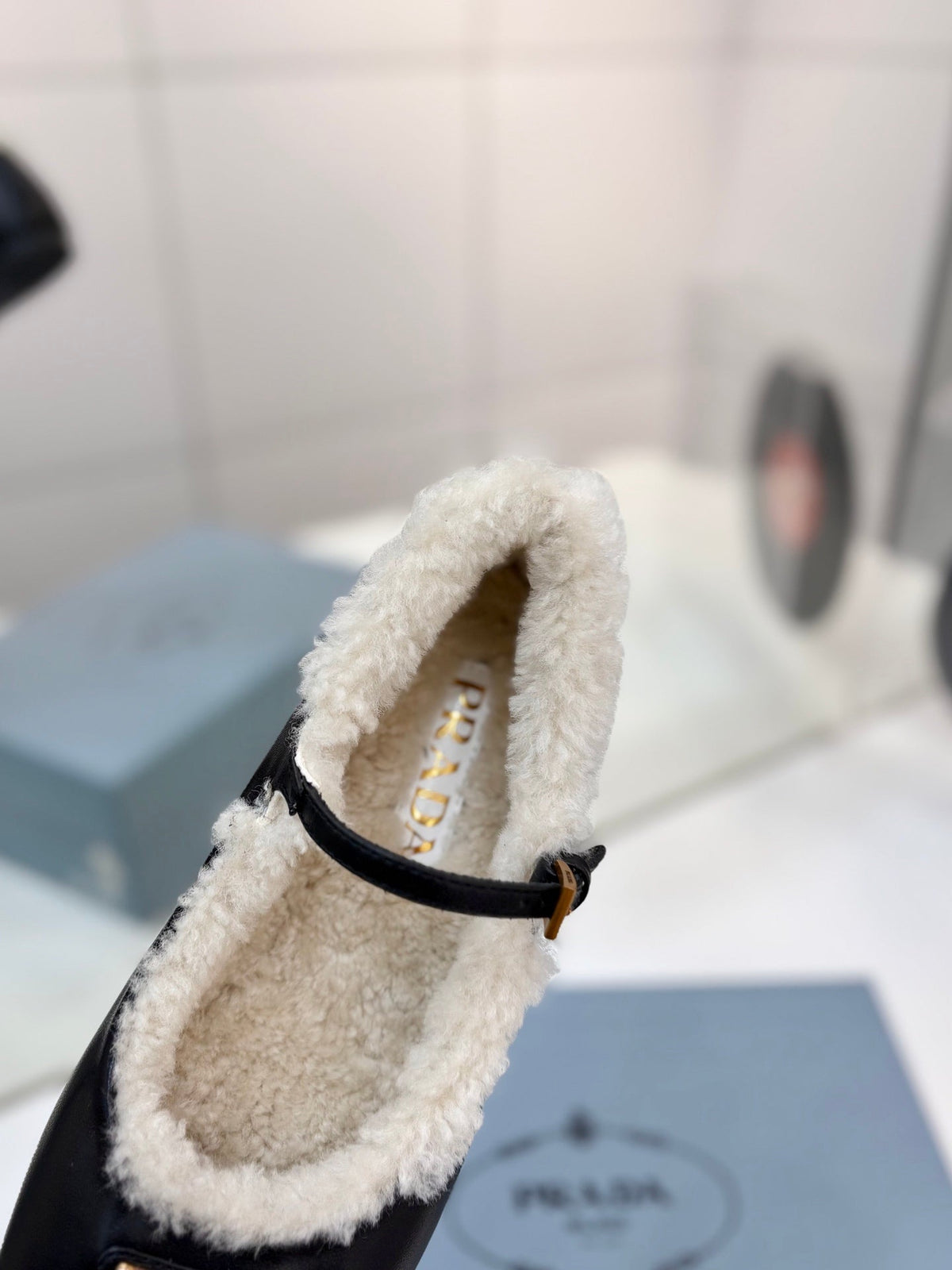 Prada 2026 Ballet Flat Suede Leather Wool 166108