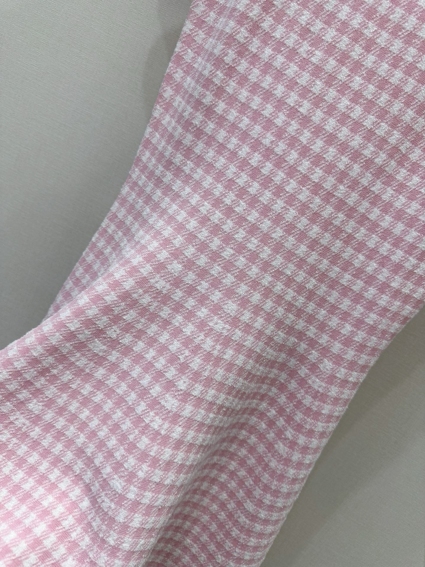 Dior 2026 Checkered Knit Dress Pink Cotton 392531