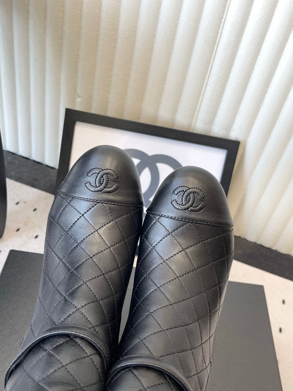 Chanel 2026 Buckle Straps Quilted Ankle Boots 50mm Leather 190012
