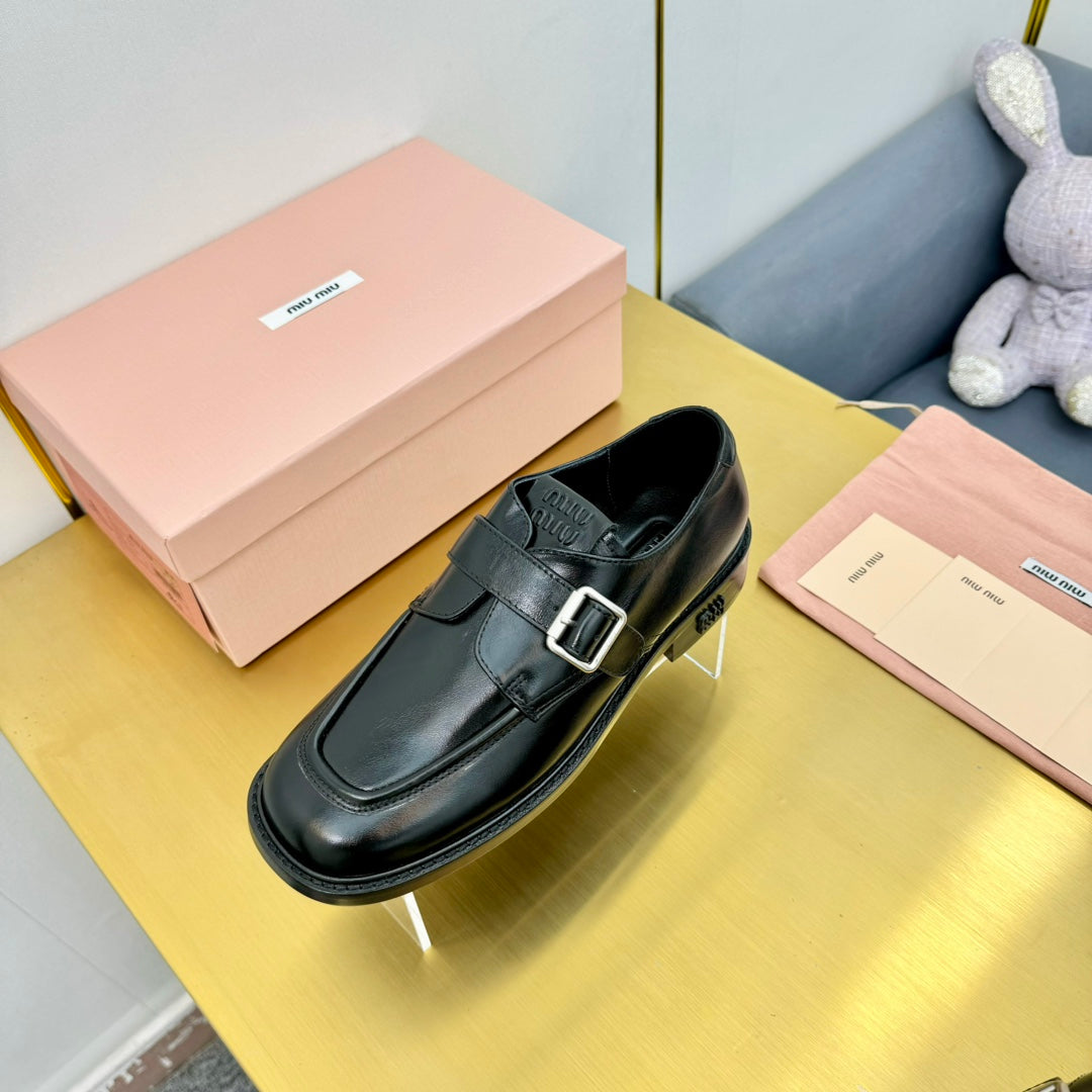 Miu Miu 2026 Monkstrap Loafers Cowhide 981860