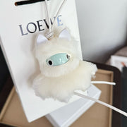 Loewe Snow Bunny Charm White Shearling and Acetate