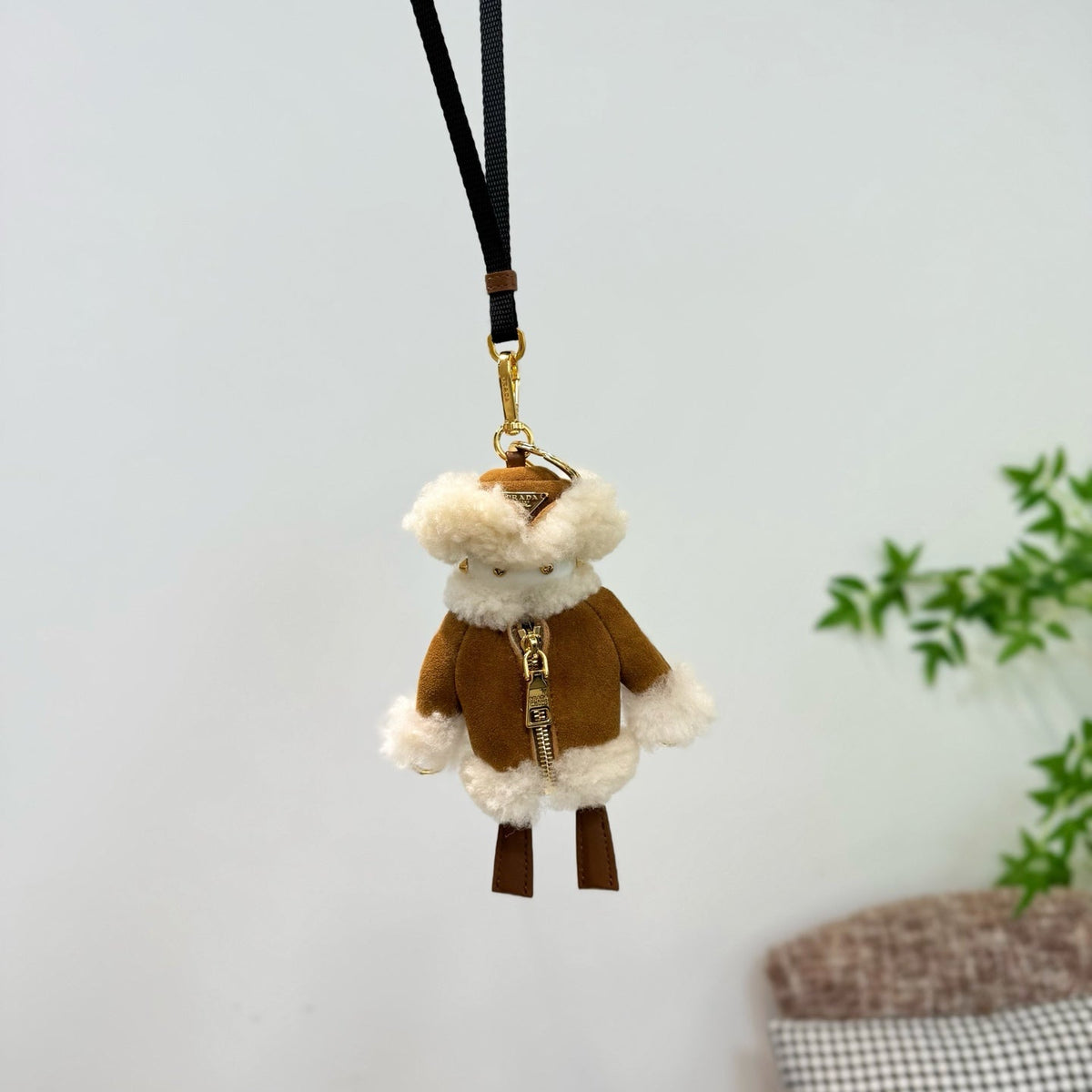 Prada Soft Robot Shearling Bag Charm