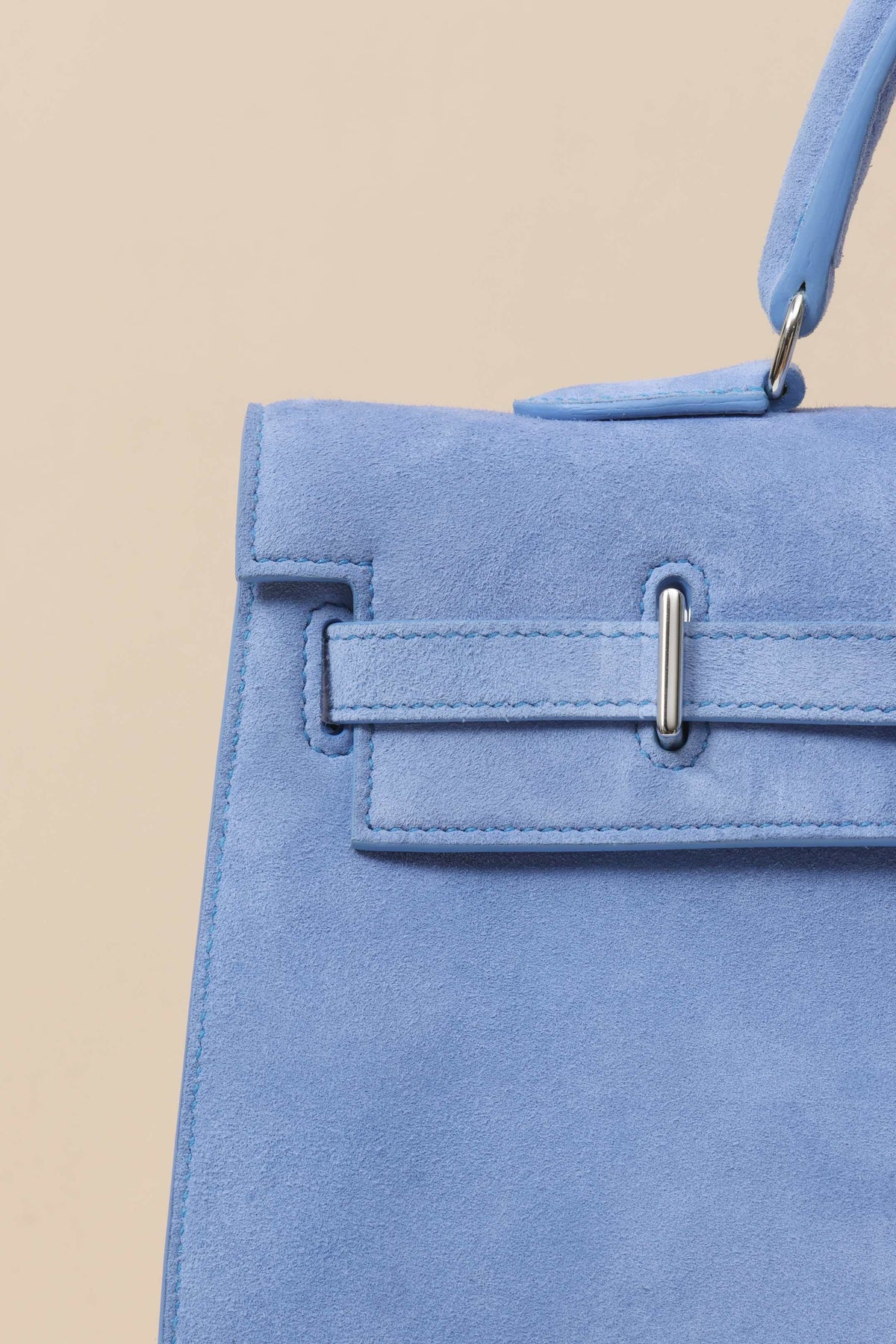 High-end Hermes 2026 Kelly Bag 35cm Bright Blue Suede