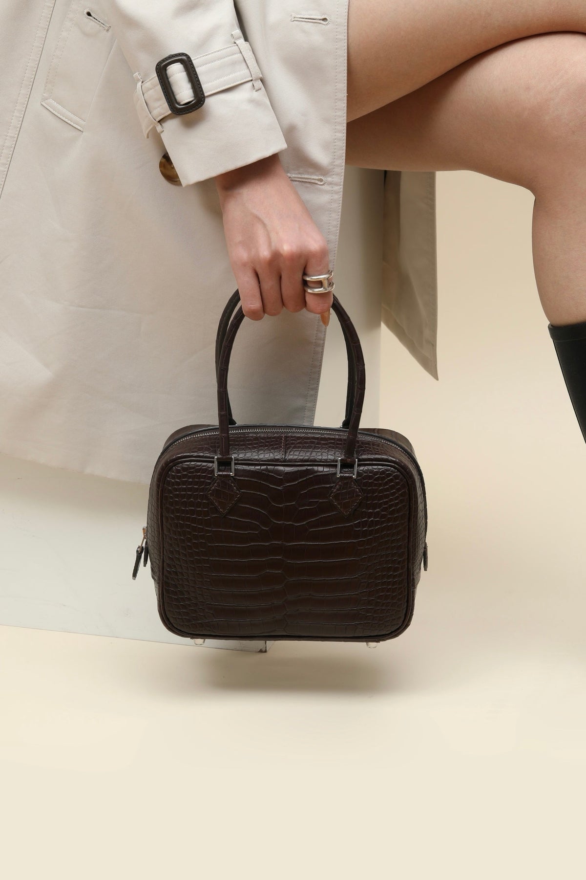 High-end Hermes 2026 Plume Bag 20cm Alligator Leather