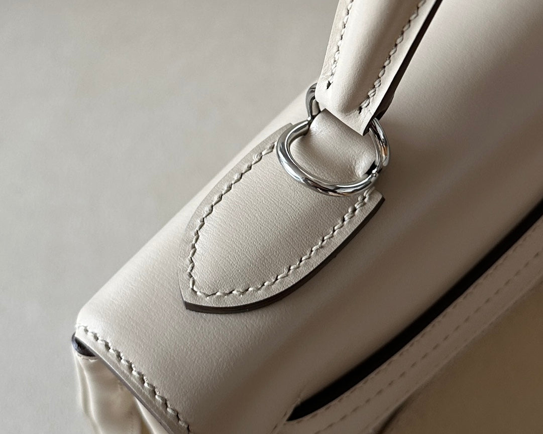 High-end Hermes 2026 Kelly Lakis Bag 32cm Box Leather Canvas