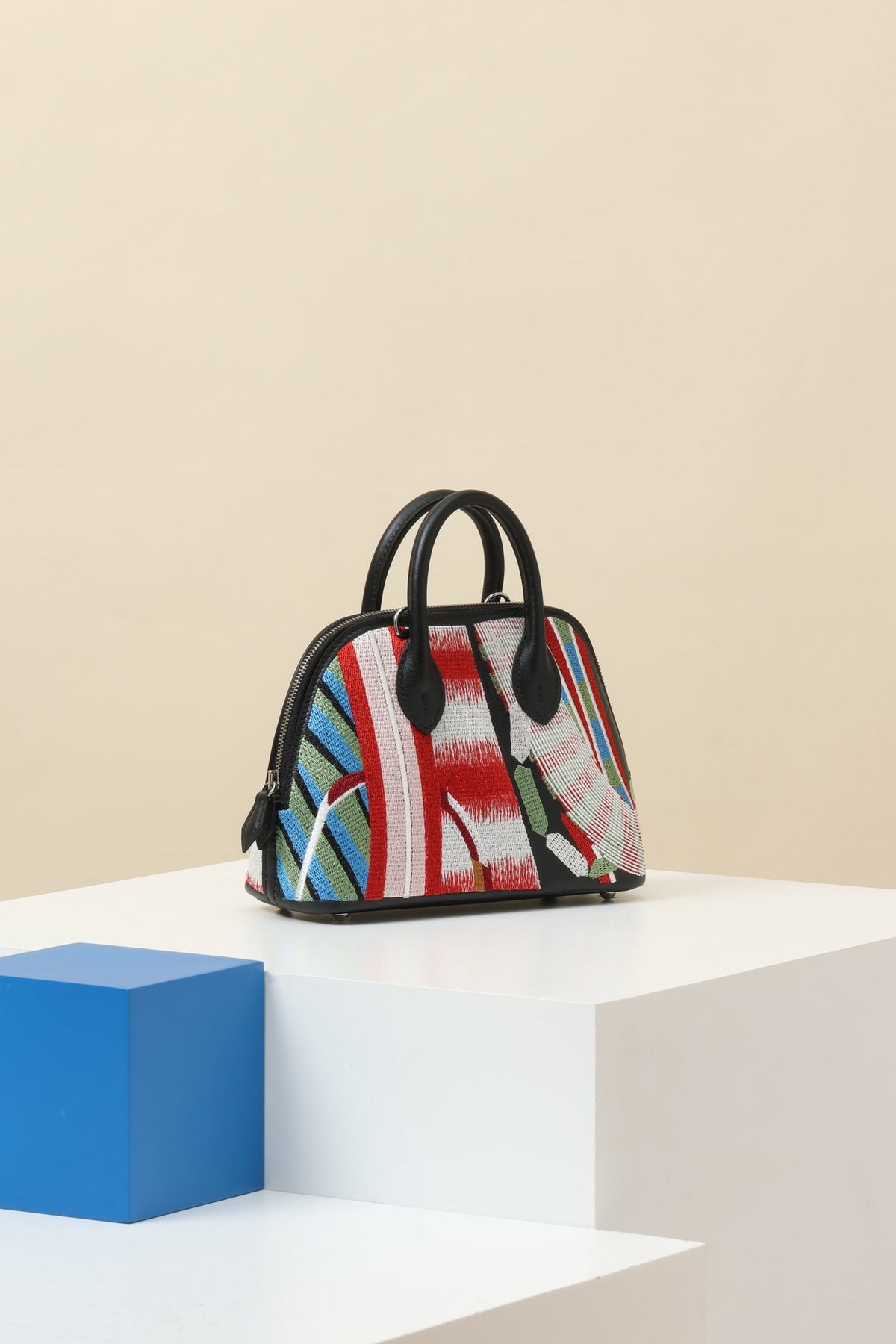 High-end Hermes 2026 Bolide Mini La Selle Imaginaire Bag 18cm Canvas Swift Leather