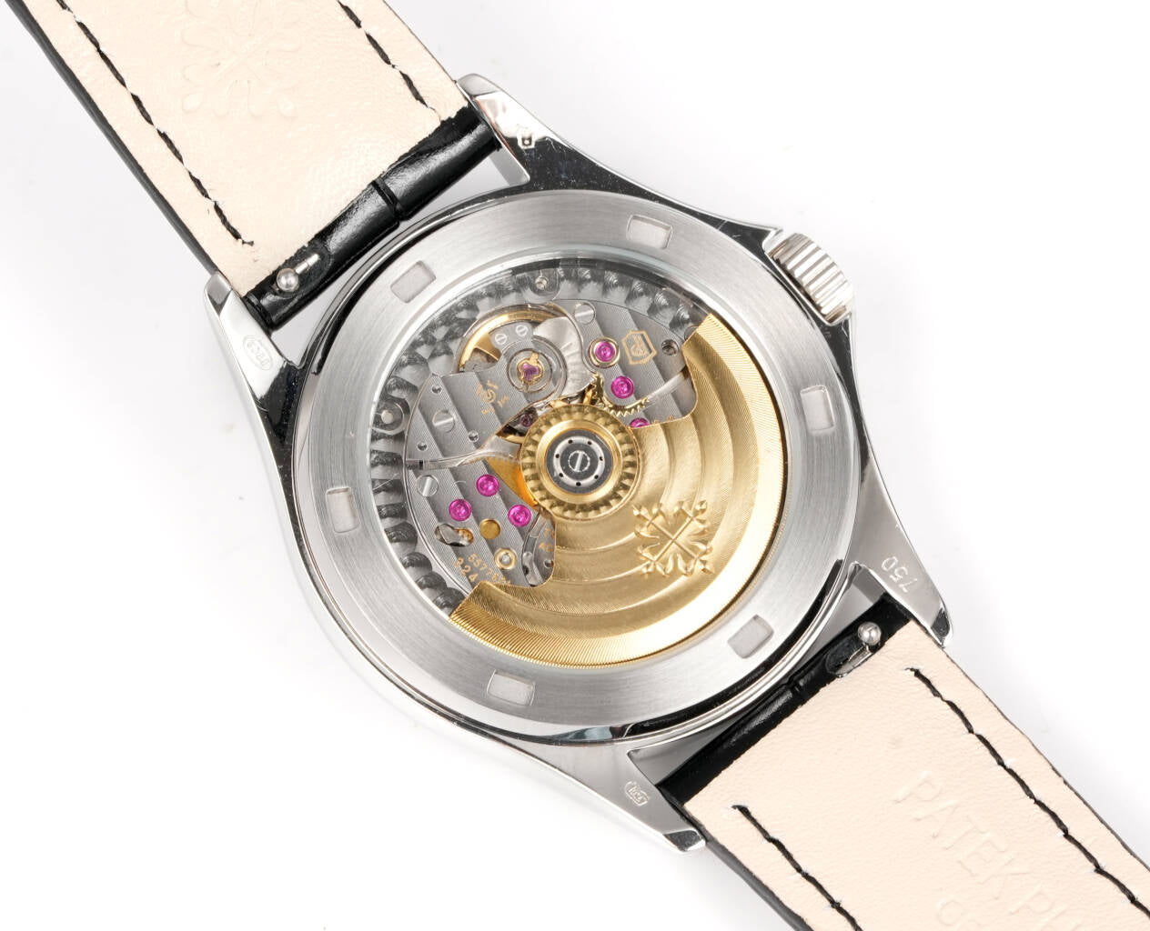 Patek Philippe Calatrava 37mm Black Dial Black Leather Strap