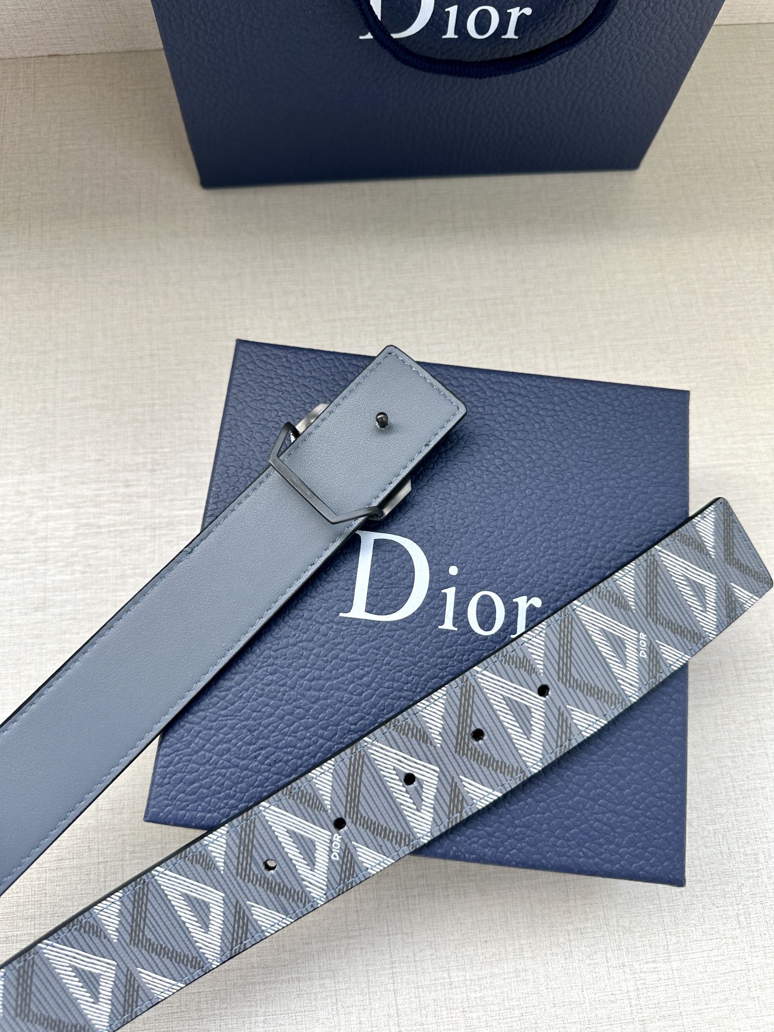 Dior 2026 CD Diamond Reversible Belt 40mm Leather