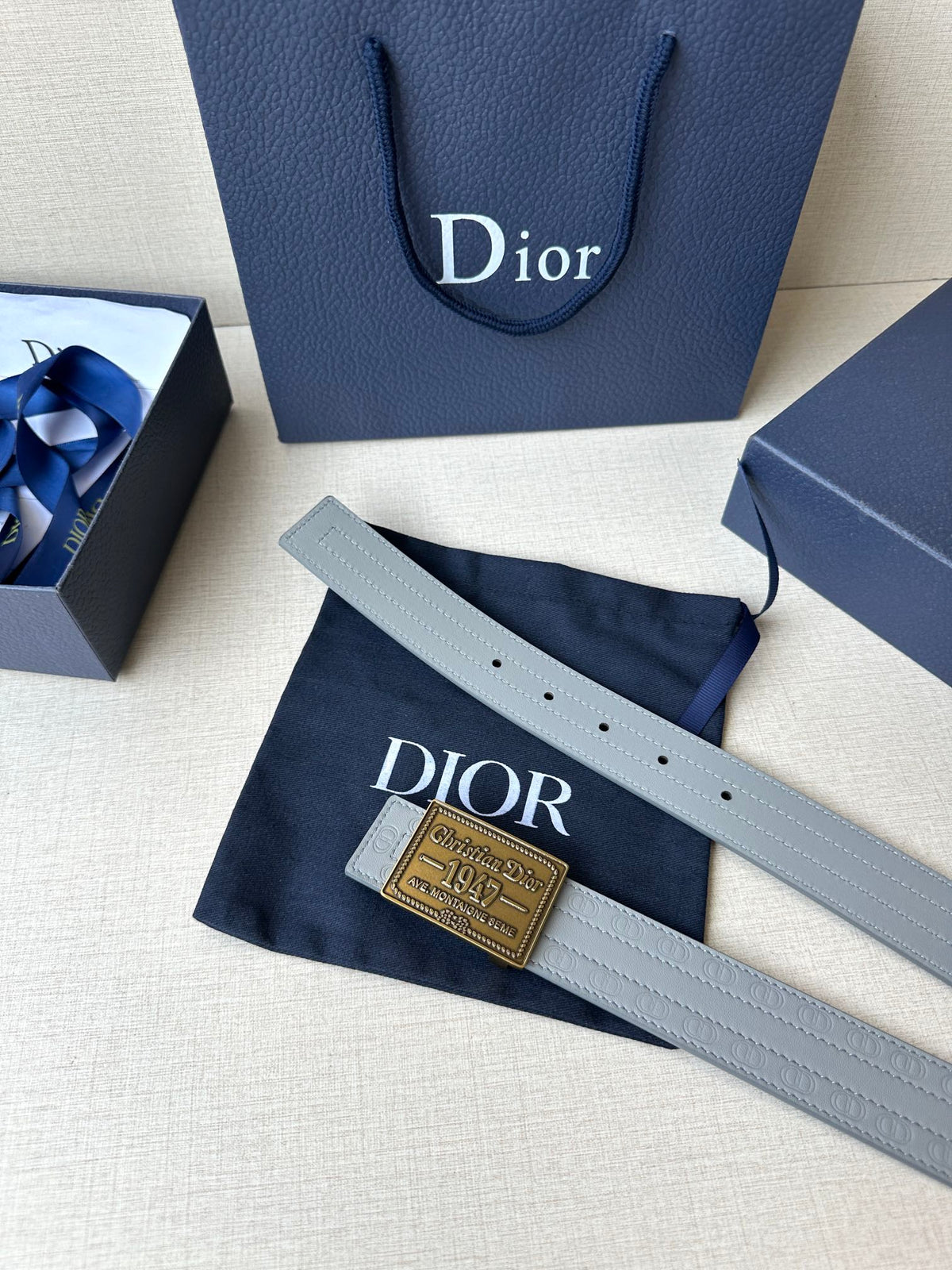 Dior 2026 Montaigne Oblique Belt 35mm Canvas Leather