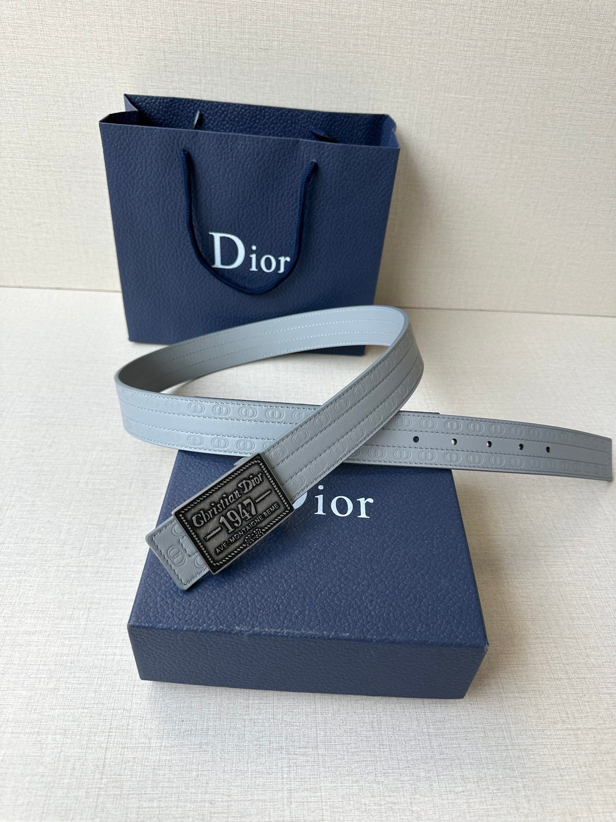 Dior 2026 Montaigne Oblique Belt 35mm Canvas Leather