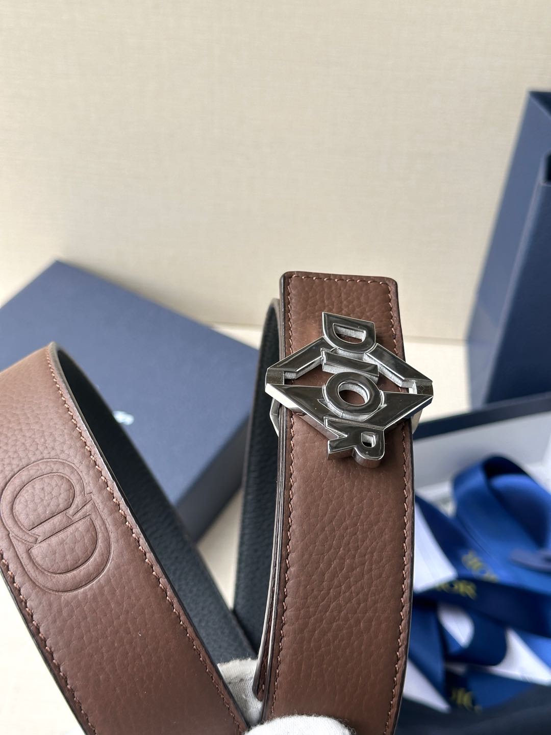 Dior 2026 CD Logo Buckle Belt 35mm Cowhide
