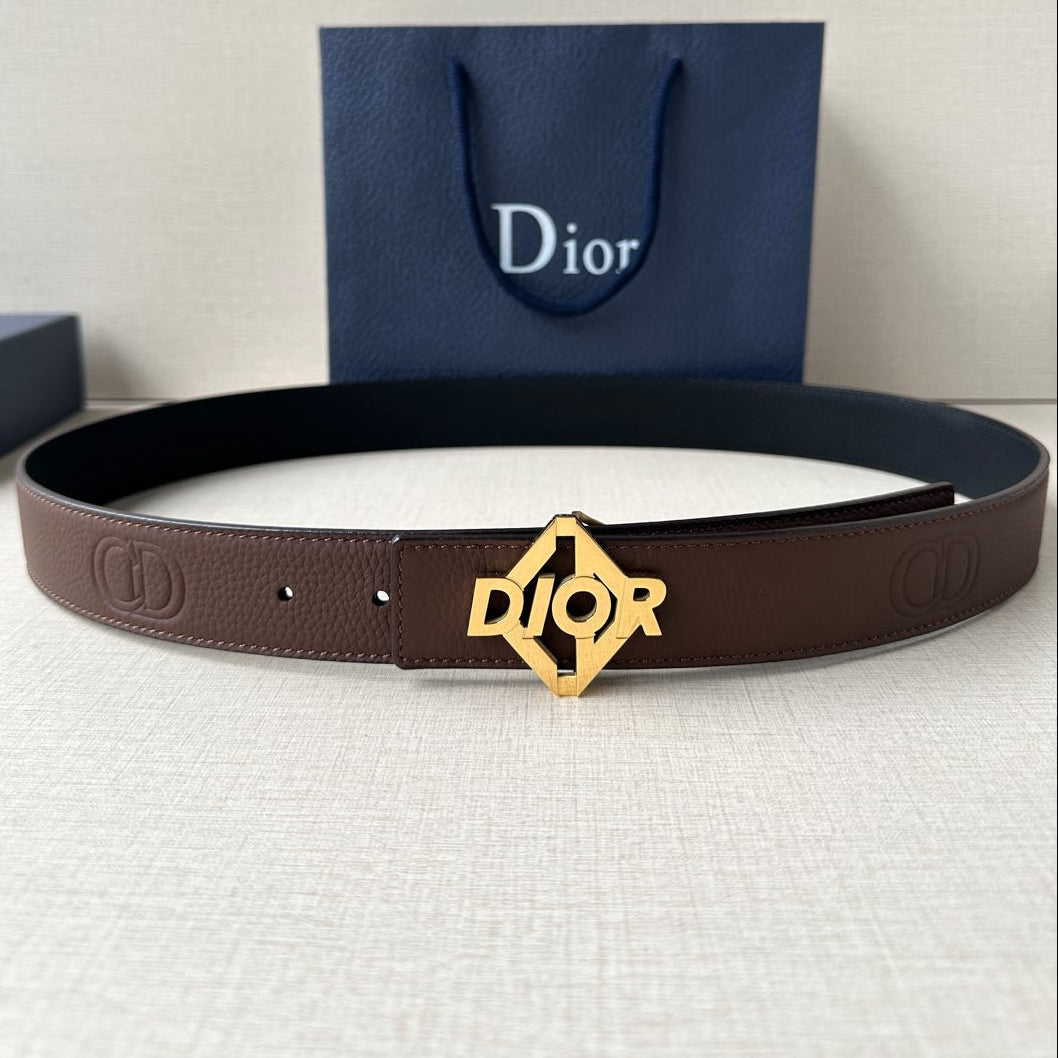 Dior 2026 CD Logo Buckle Belt 35mm Cowhide