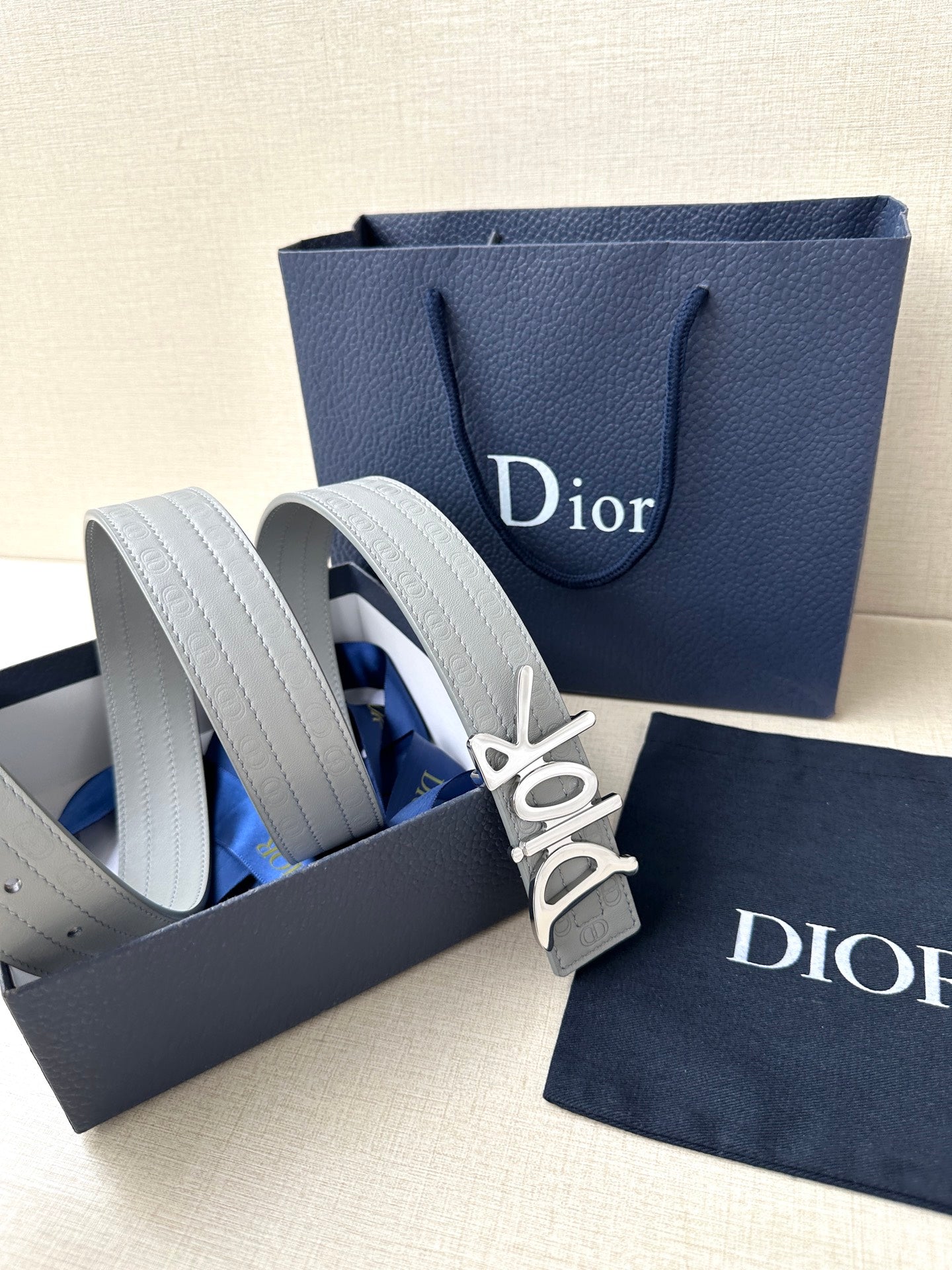 Dior 2026 Oblique Cosmo Reversible Belt 35mm Leather