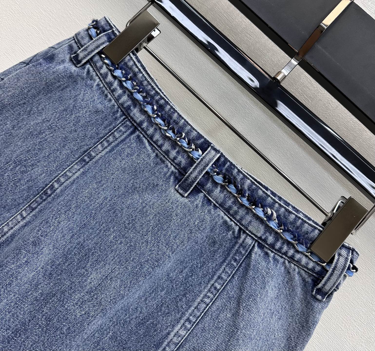 Chanel 2026 Denim Midi Skirt Blue Cotton 356137
