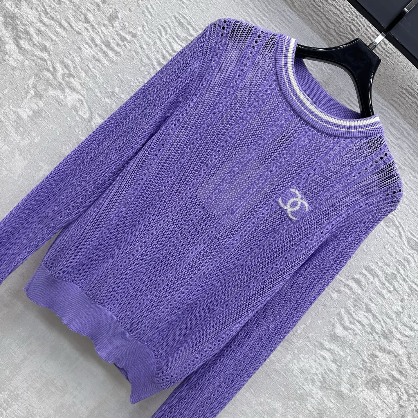 Chanel 2026 Hollow Long-sleeved Knit Top Wool 418615