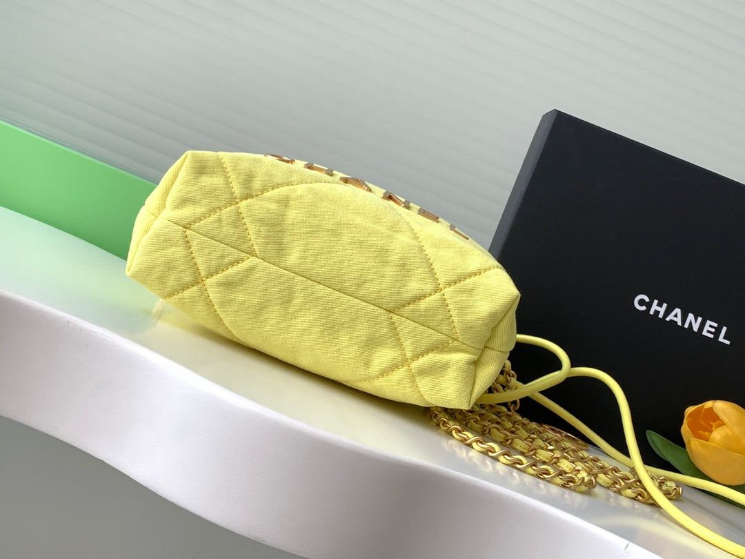 Chanel 25 Hobo Bag 20cm Yellow Canvas 324801