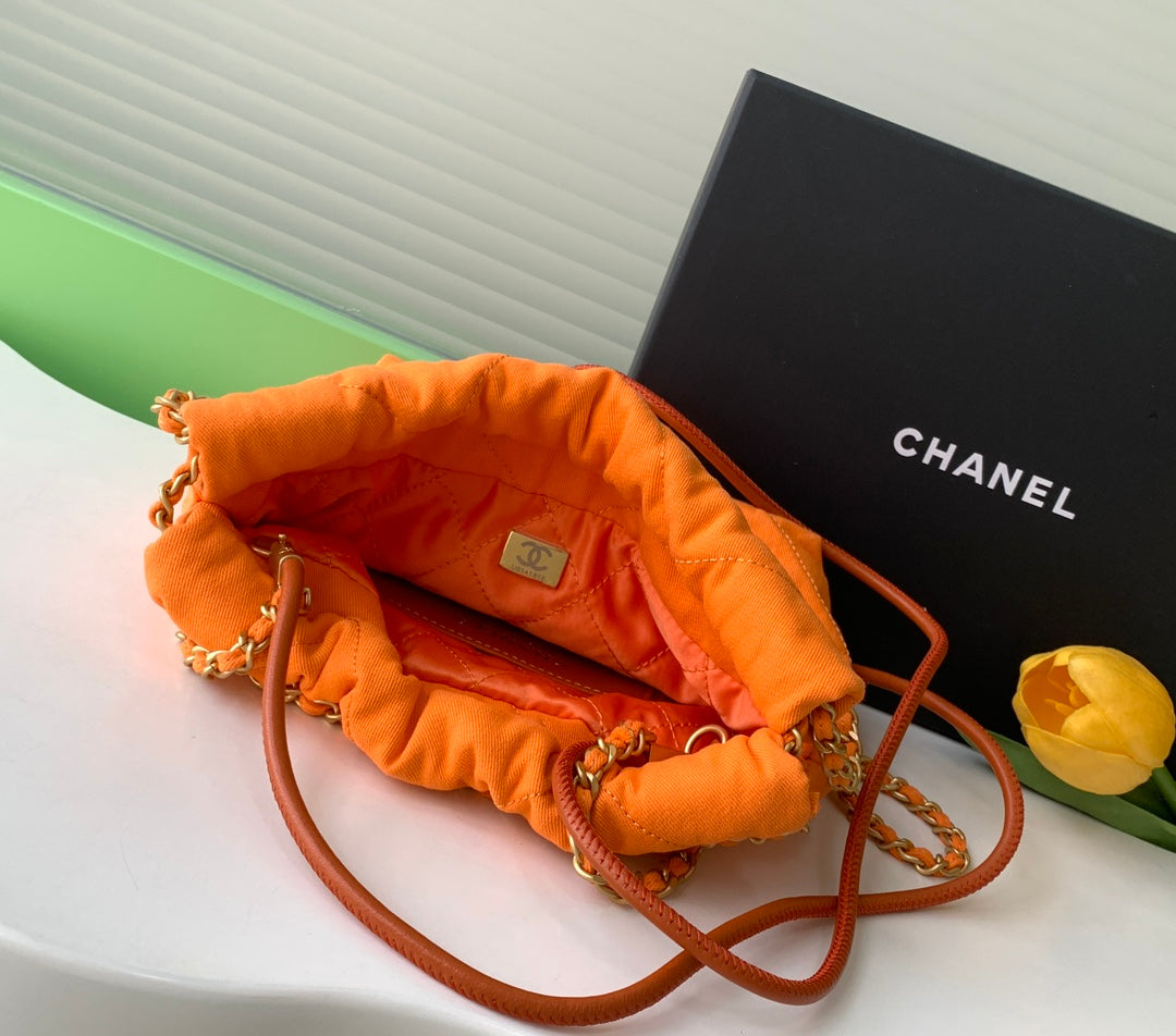 Chanel 25 Hobo Bag 20cm Orange Canvas 324802
