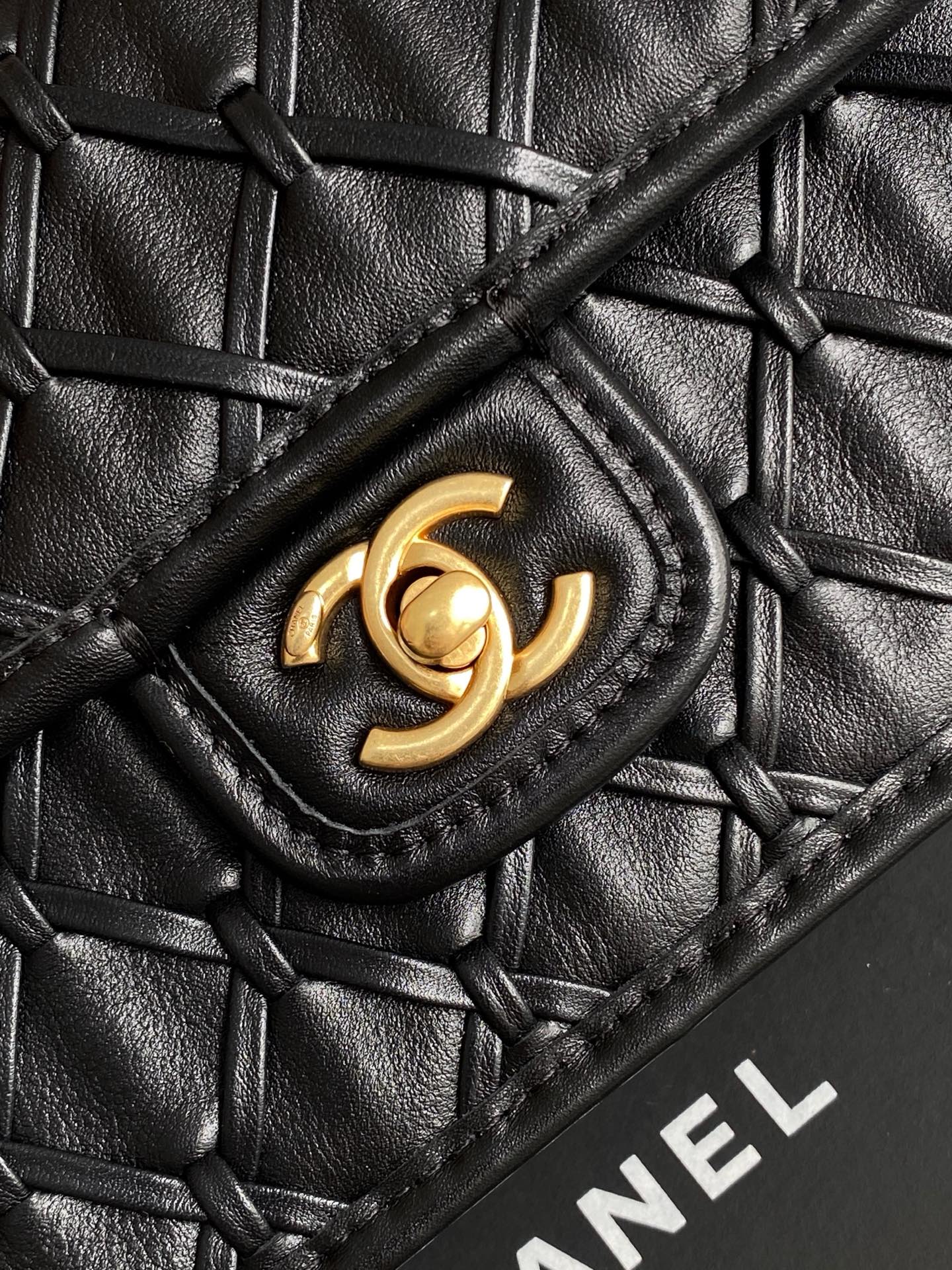 CC 25C Flap Bag 19cm Black Quilted Lambskin