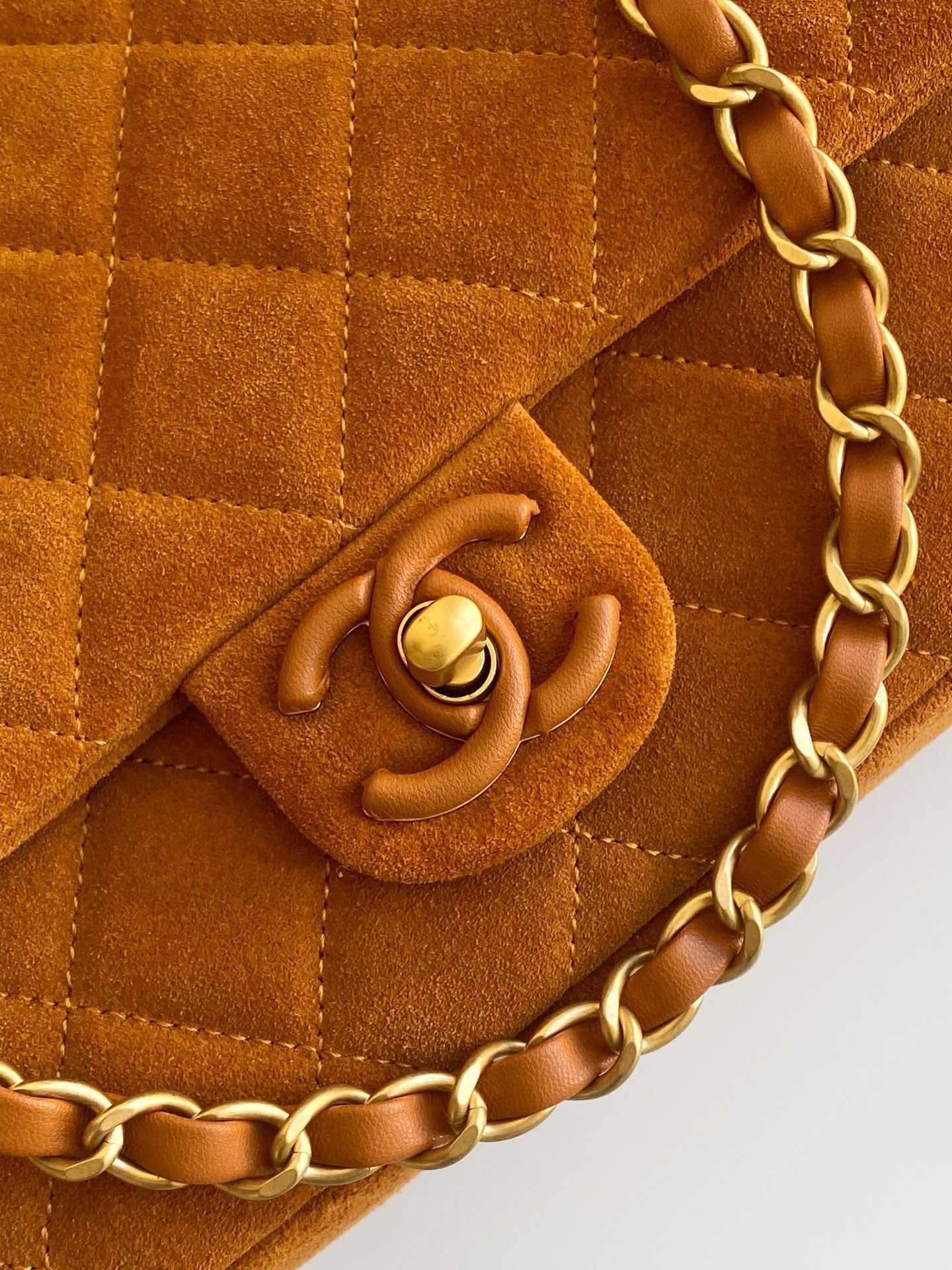 Chanel 2026 Flap Bag Camel Suede Leather