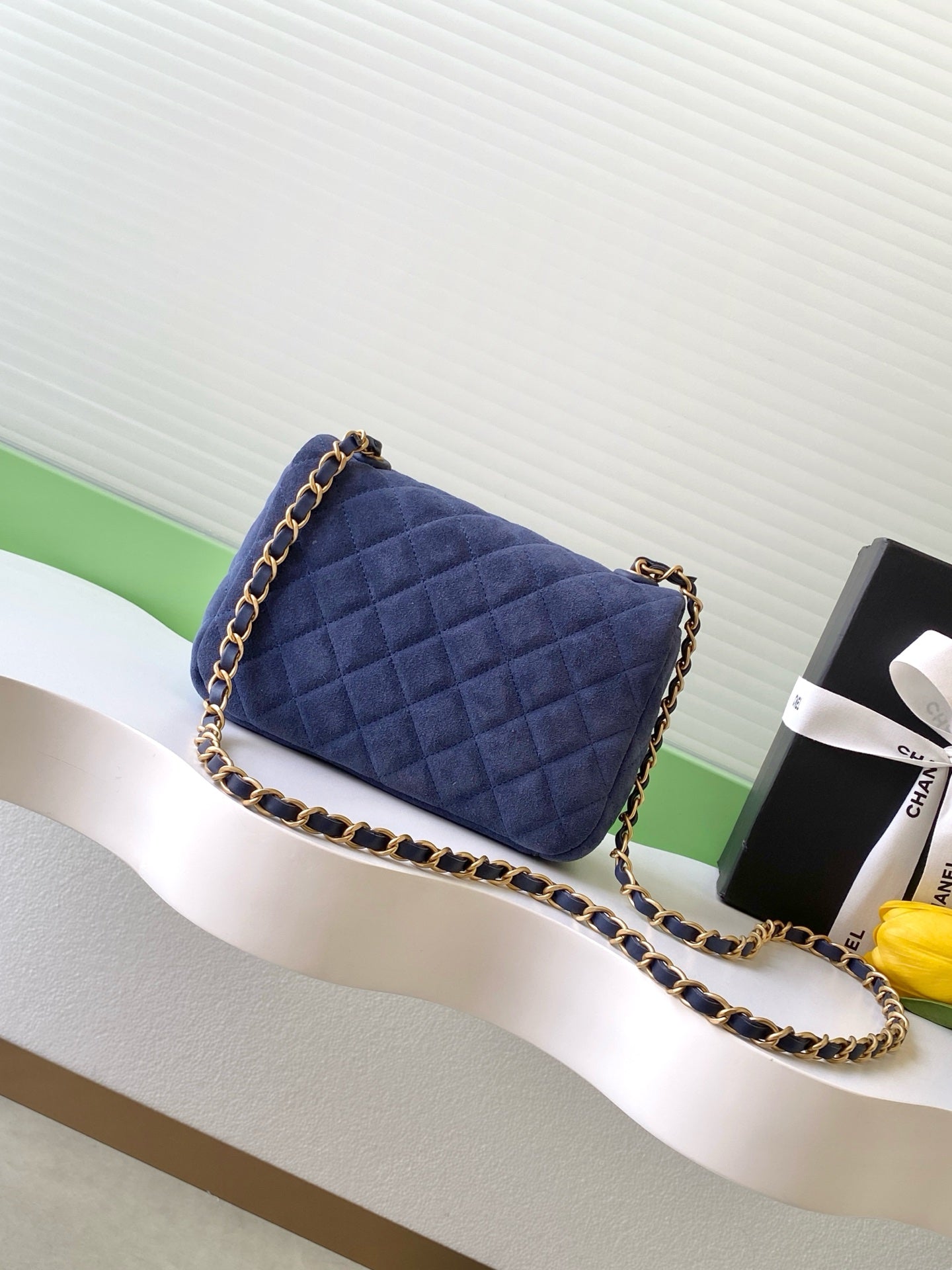 Chanel 2026 Flap Bag Blue Suede Leather