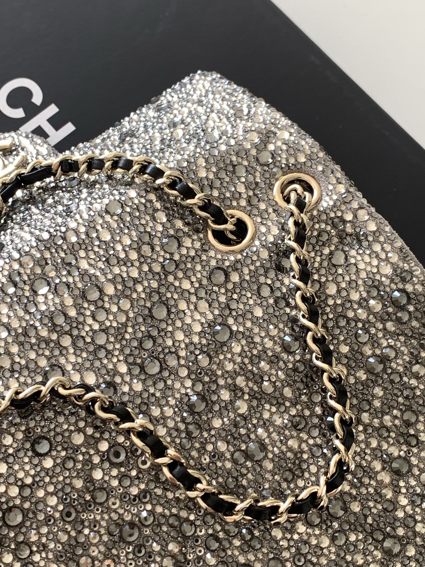 Chanel 2026 Flap Bag 21cm Silver mix Colors Sequin Leather 325282