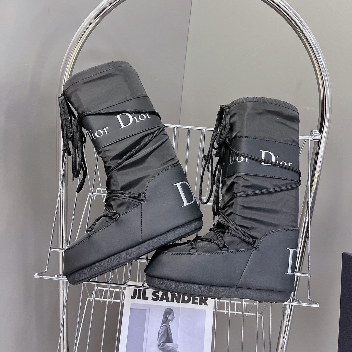 CD Short Boots 60mm In Black Cowhide 989716