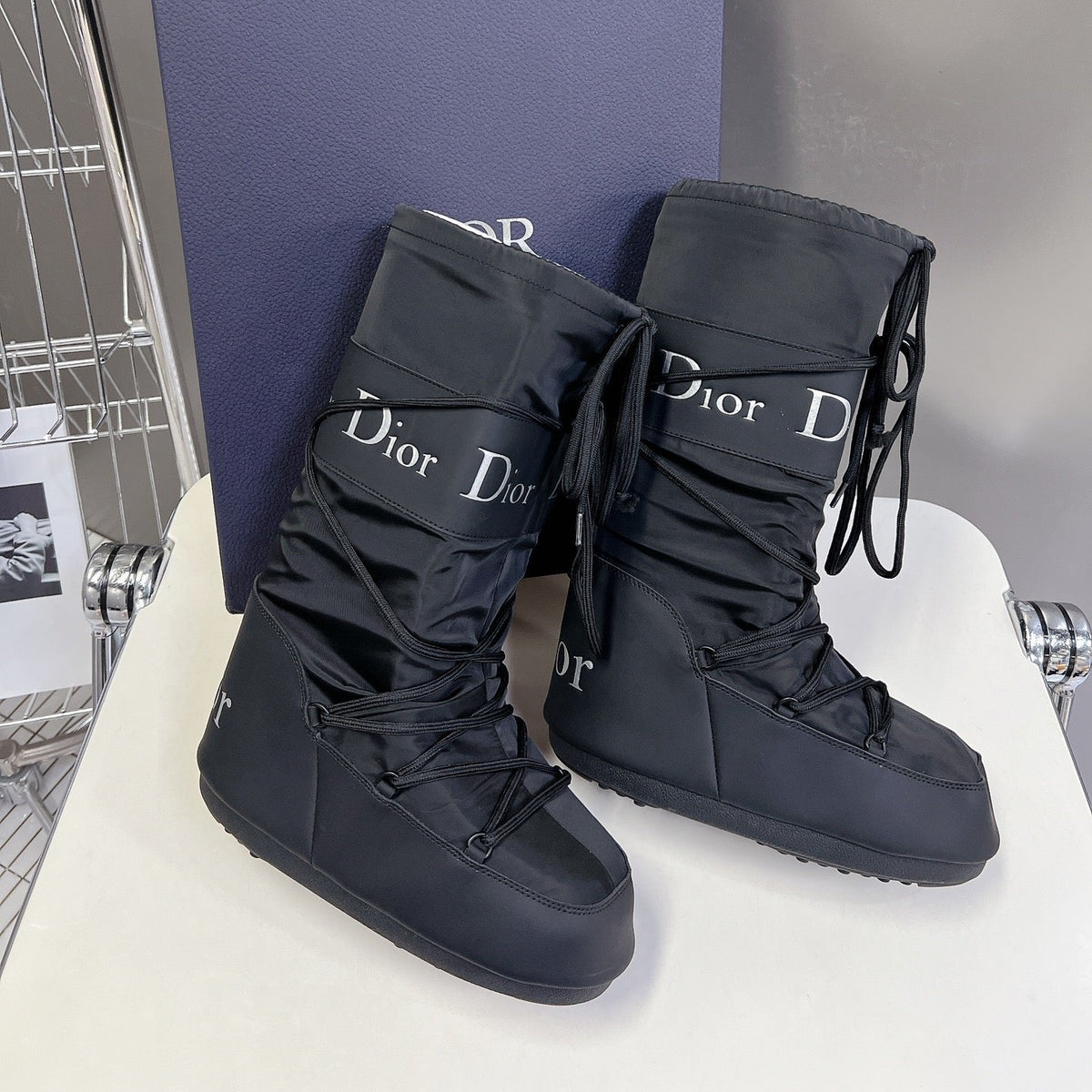 CD Short Boots 60mm In Black Cowhide 989716