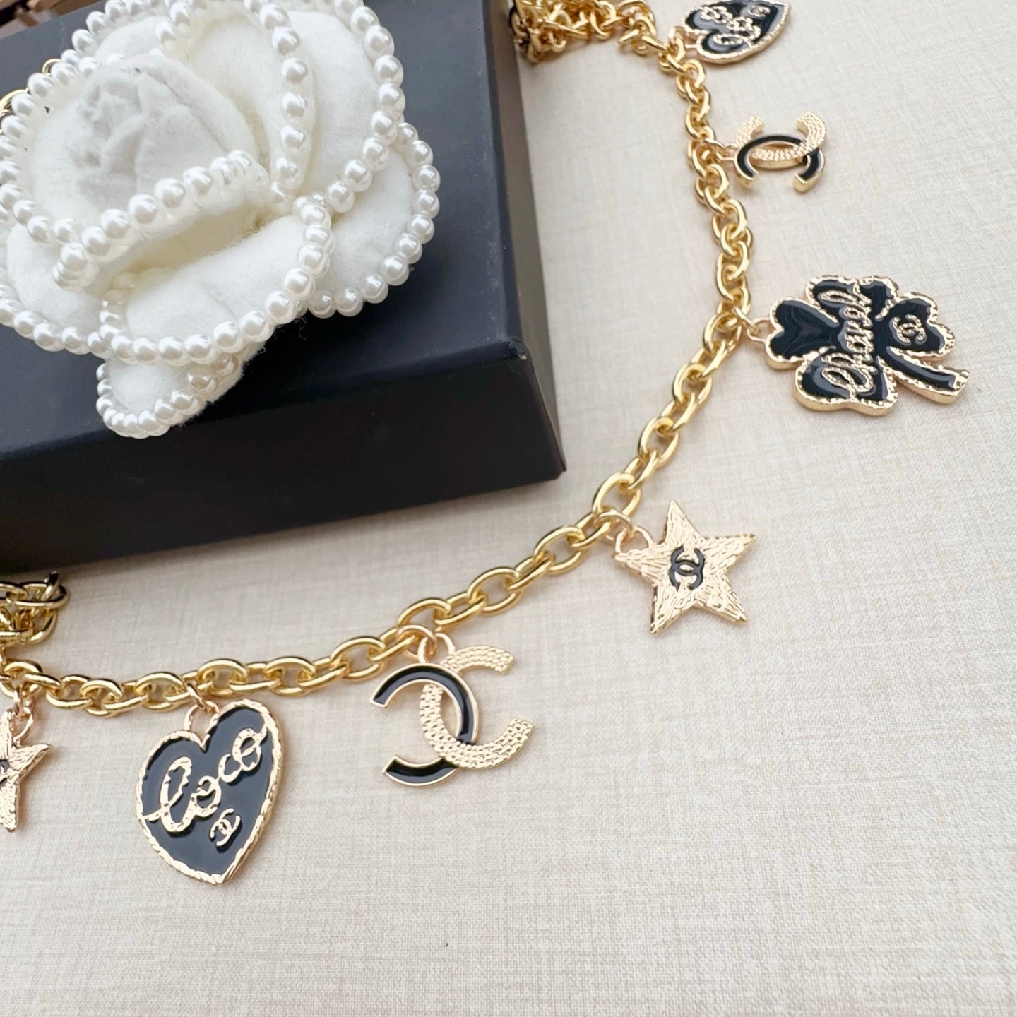 Chanel 2026 Heart Lucky Clover Charm Chain Belt 200770