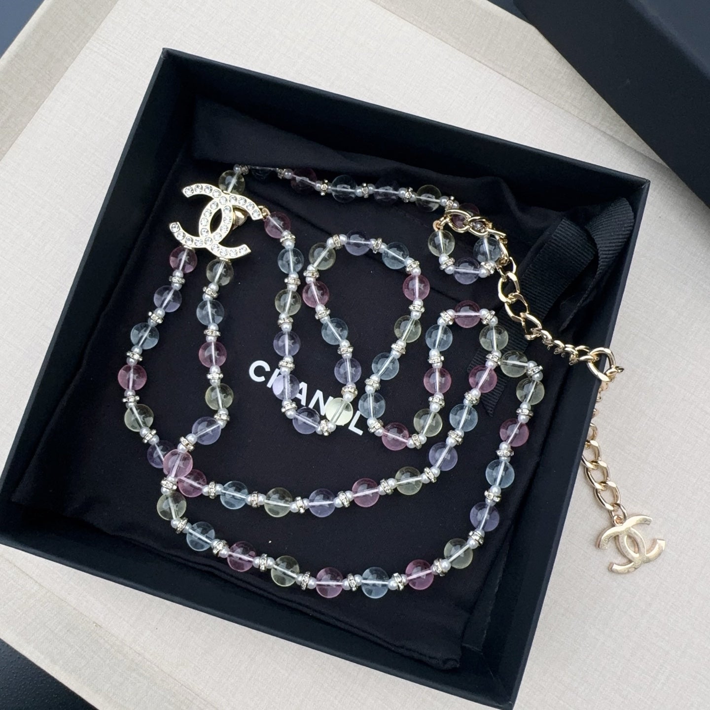 Chanel 2026 Crystal Beads Paired Waist Chain Belt 205833