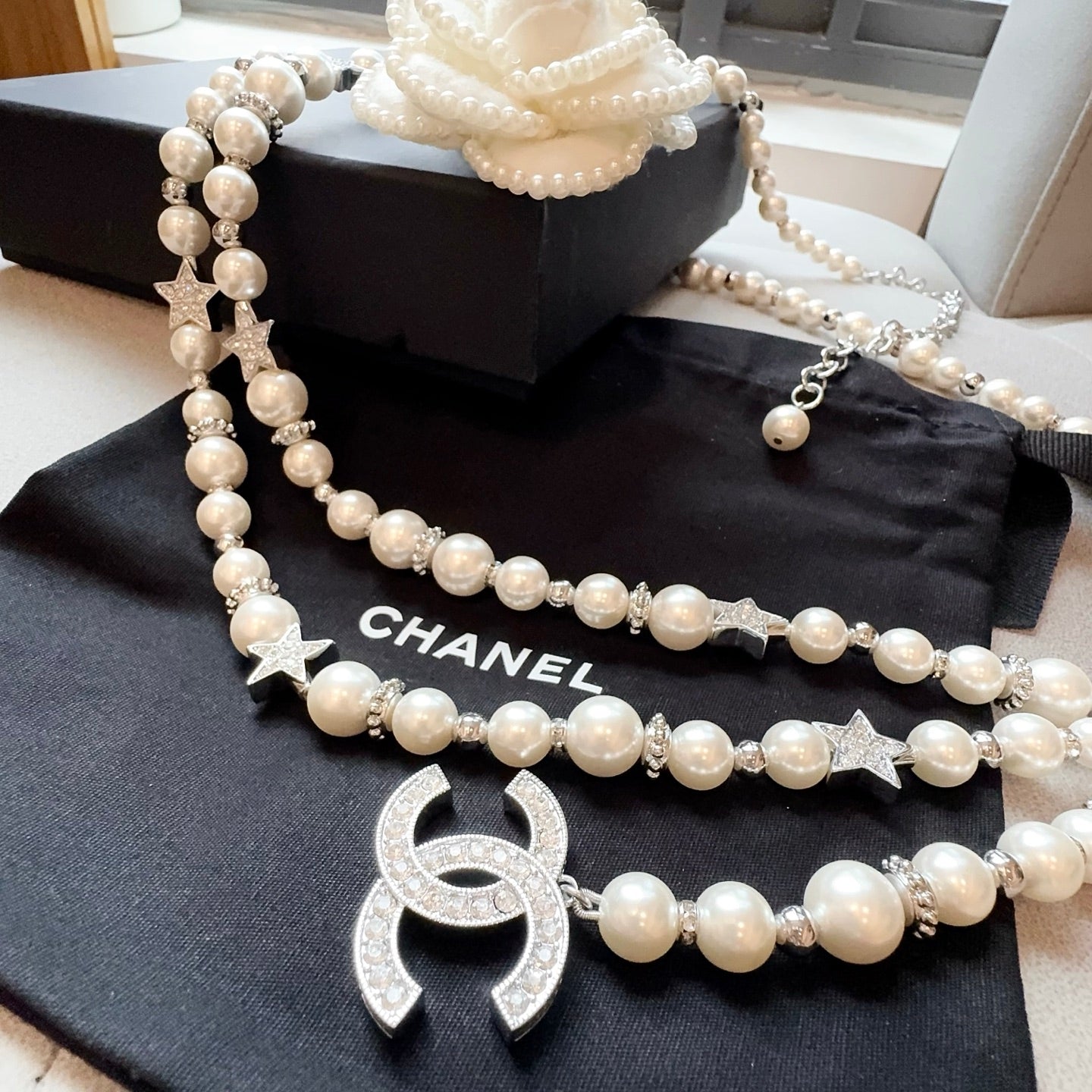 Chanel 2026 Pearl Star Charm Chain Belt 212351