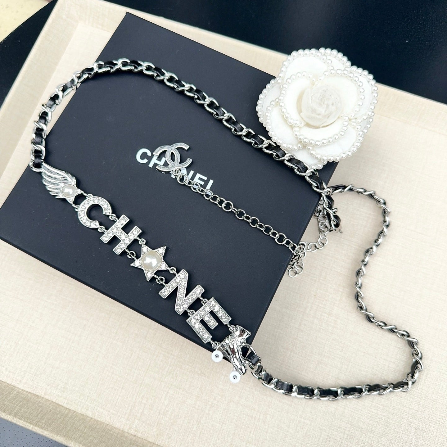Chanel 2026 Crystal CC Logo Chain Belt 212349