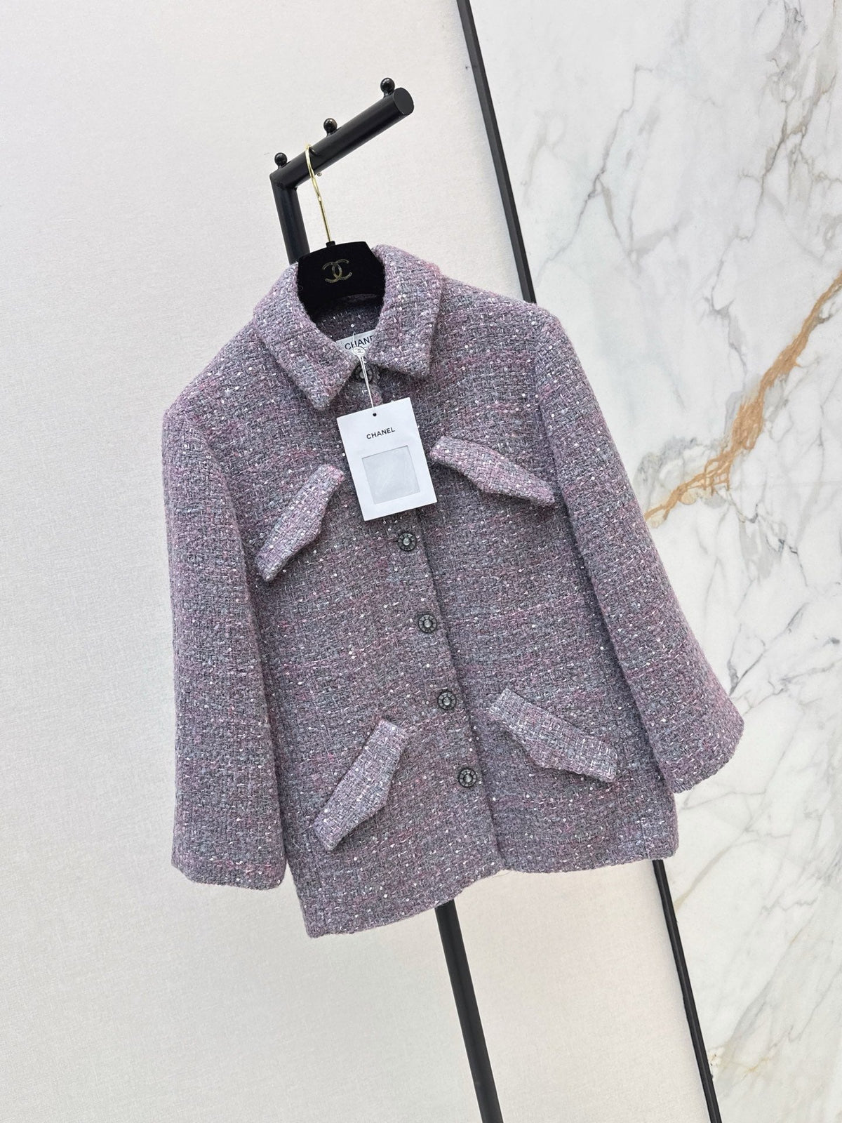 Chanel 2026 Sequins Jacket Purple Tweed