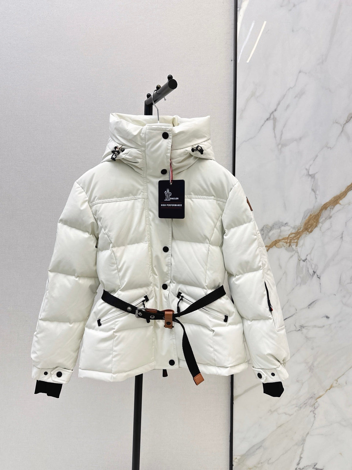 Moncler 2026 Hooded Ski Jacket White Down Polyester 780288