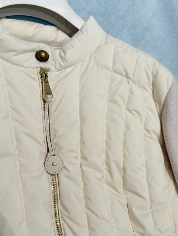Moncler 2026 Long-Sleeved Knitwear Creamy White Down Polyester