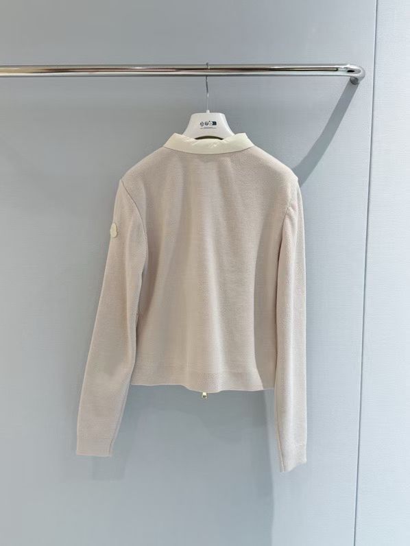 Moncler 2026 Long-Sleeved Knitwear Creamy White Down Polyester