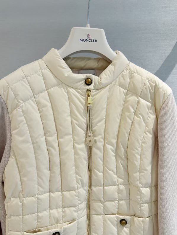 Moncler 2026 Long-Sleeved Knitwear Creamy White Down Polyester