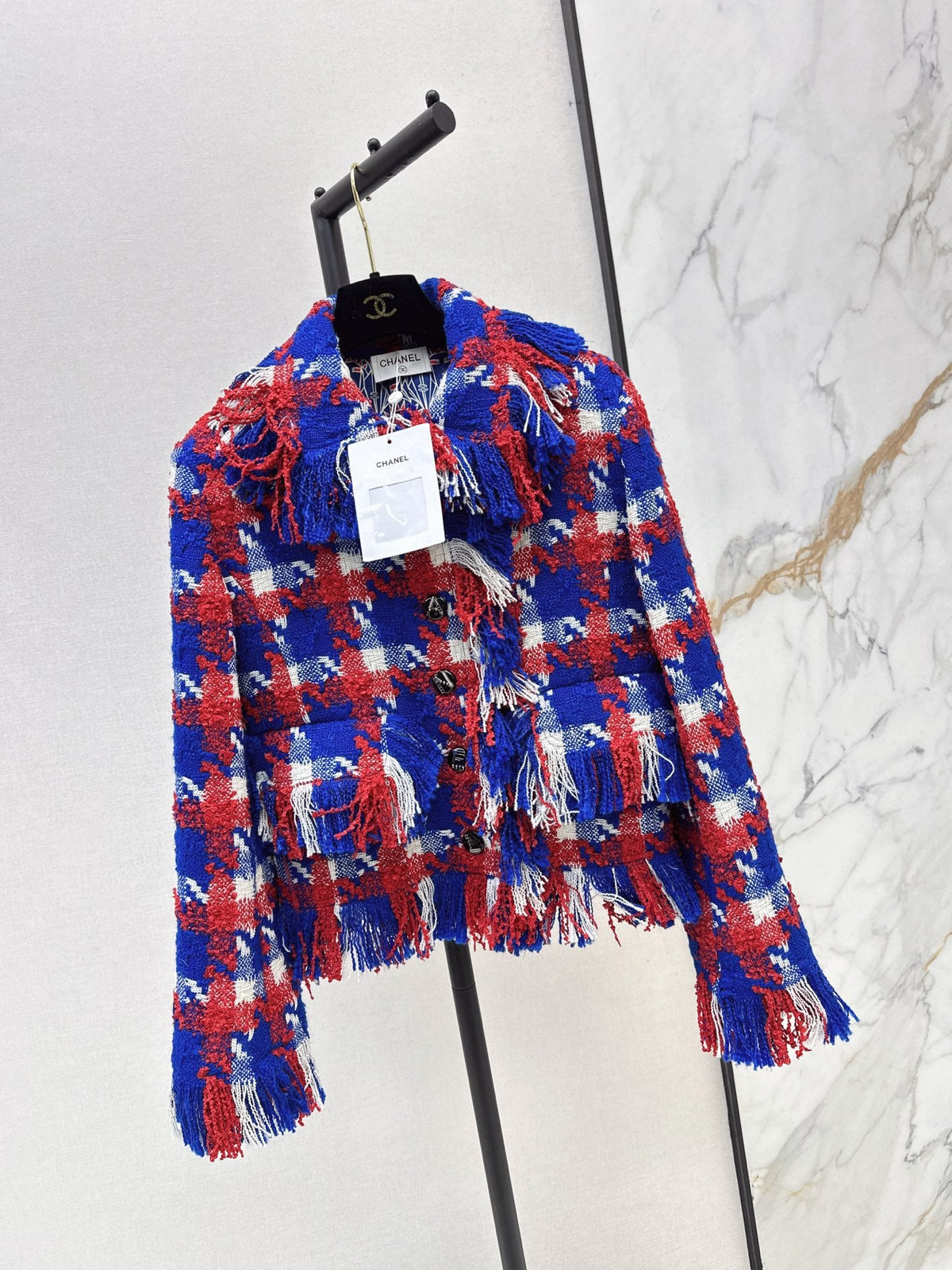 Chanel 2026 Jacket Red Blue Tweed