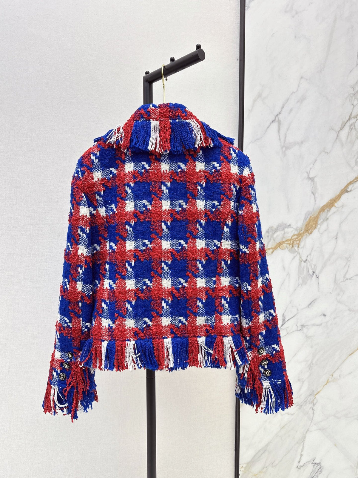 Chanel 2026 Jacket Red Blue Tweed