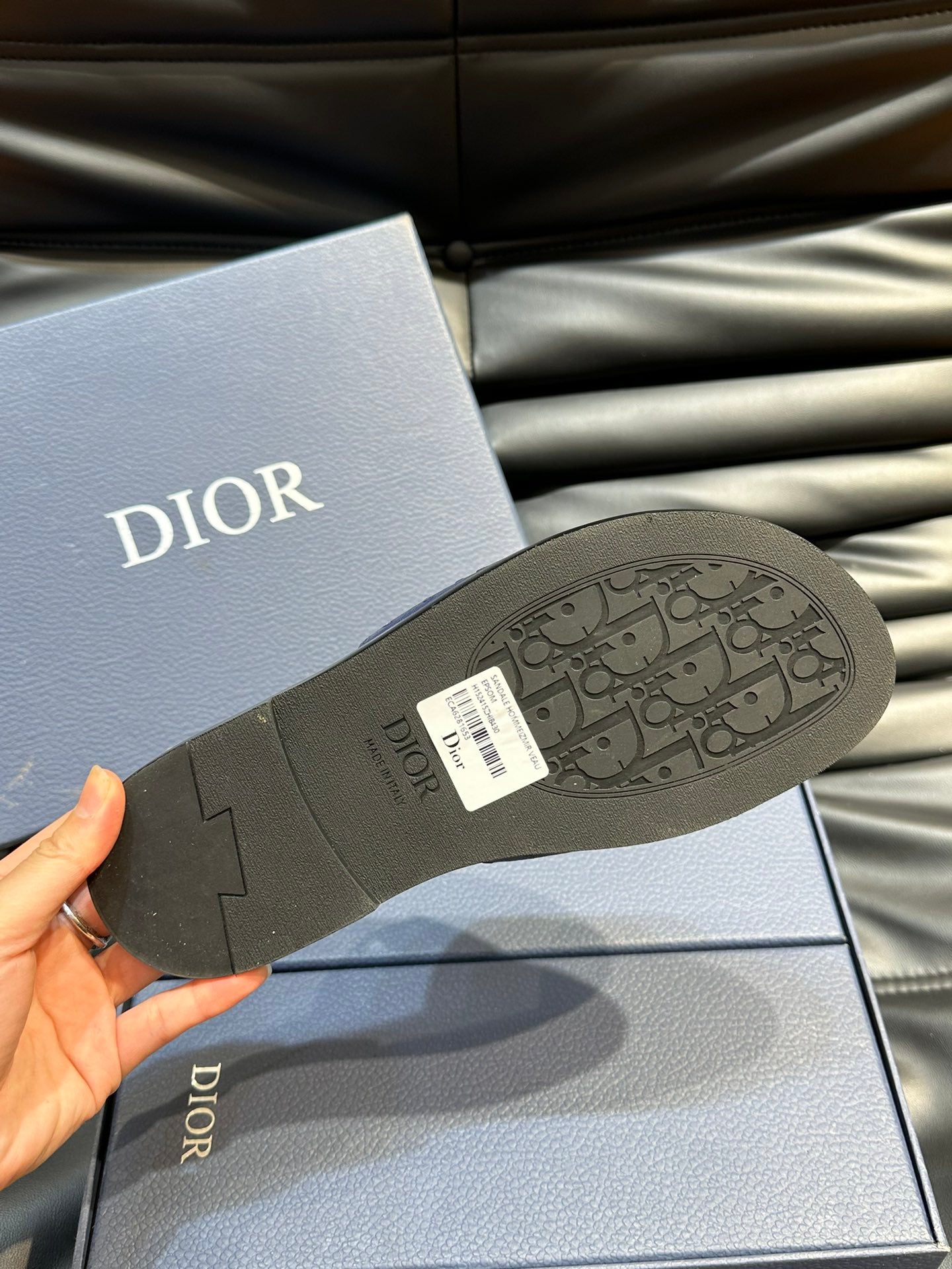CD ALIAS SUMMER SLIPPER NAVY CALFSKIN